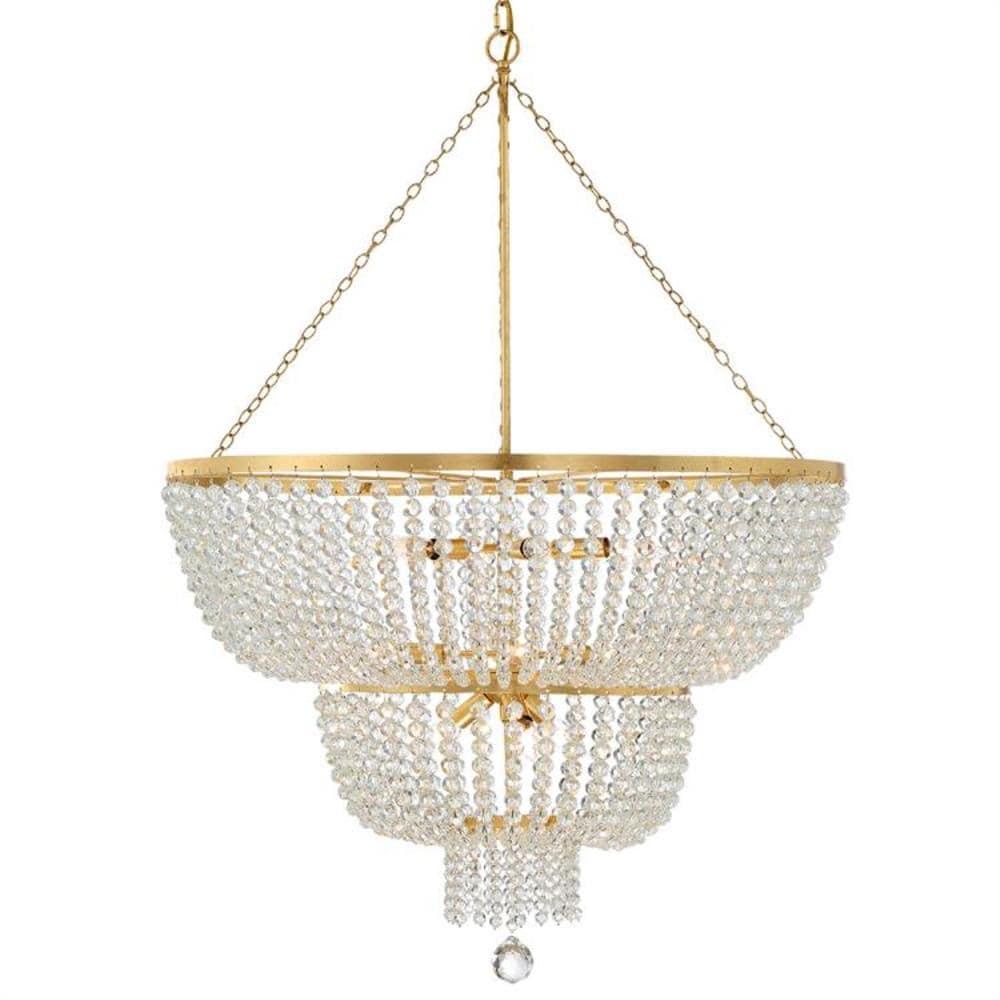 12 Light Chandelier In Classic Style 32 Inches Wide By 46 Inches High-Antique Gold Finish Crystorama Lighting 612-Ga