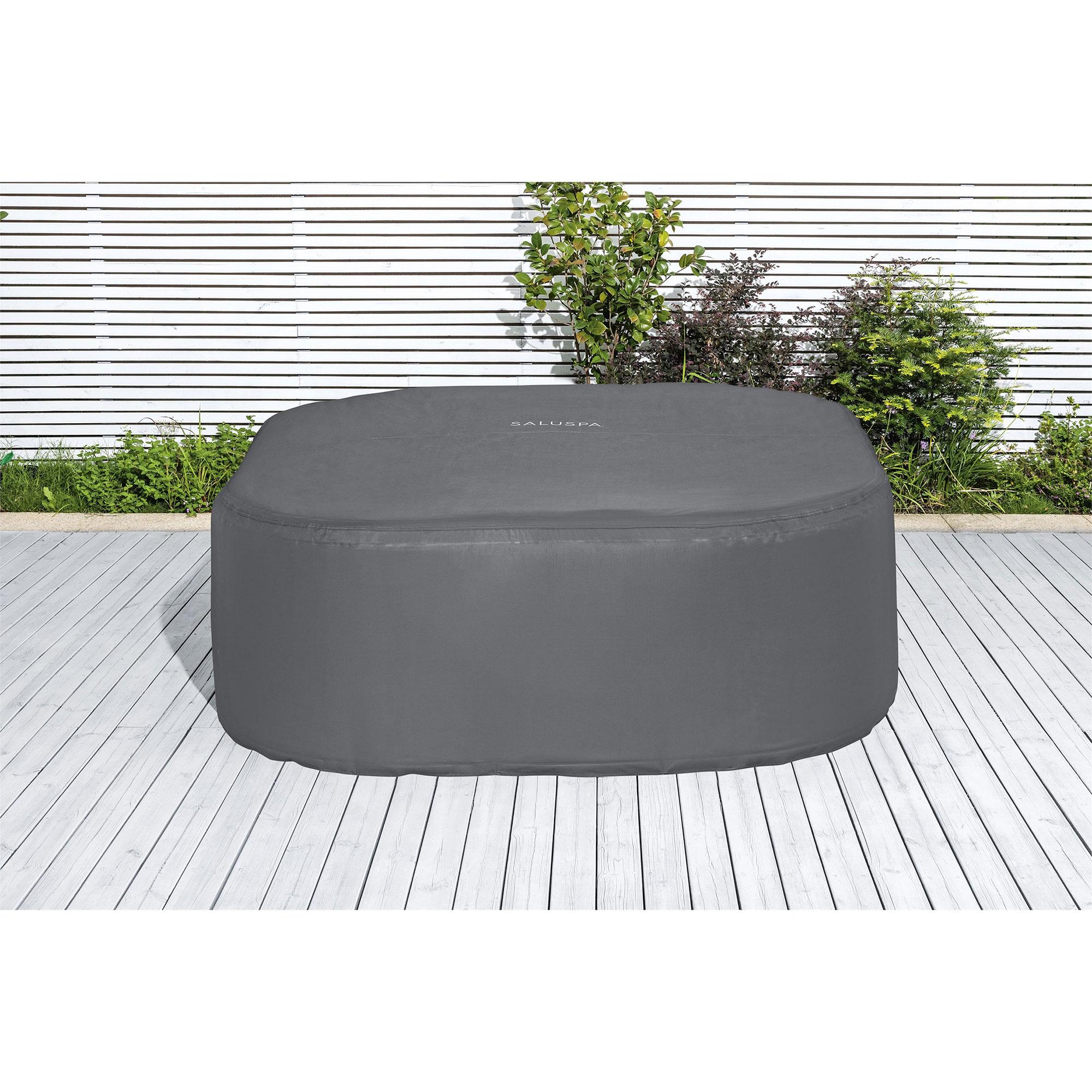 Coleman Gray and White Inflatable Square Hot Tub with Cover