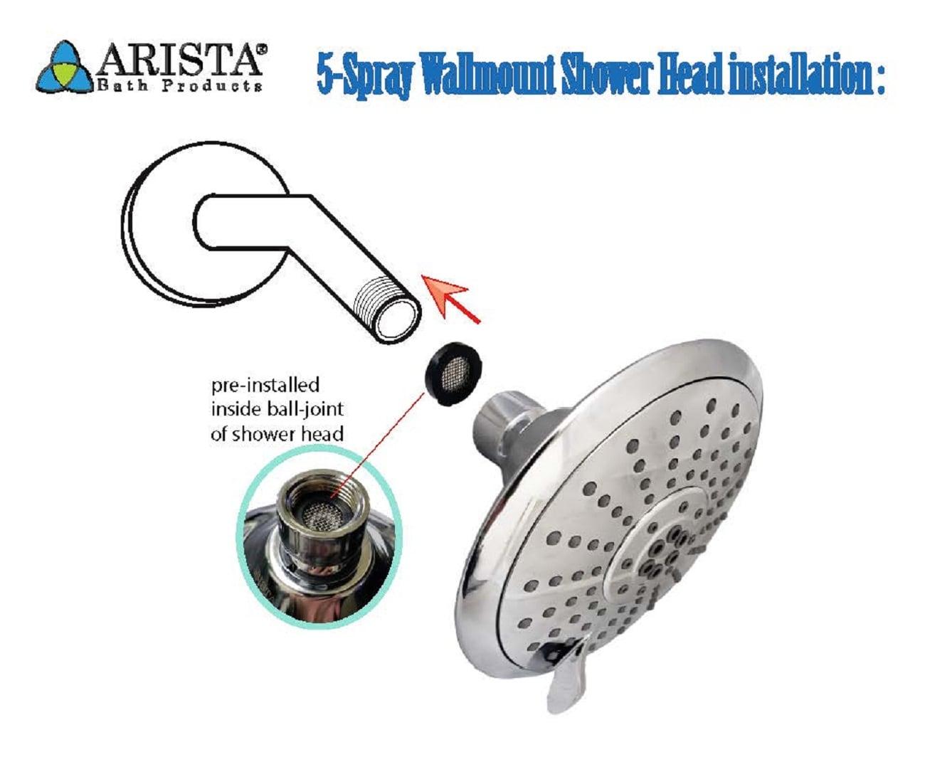 Fixed Shower Head 2.0 GPM GPM with Water Filtration