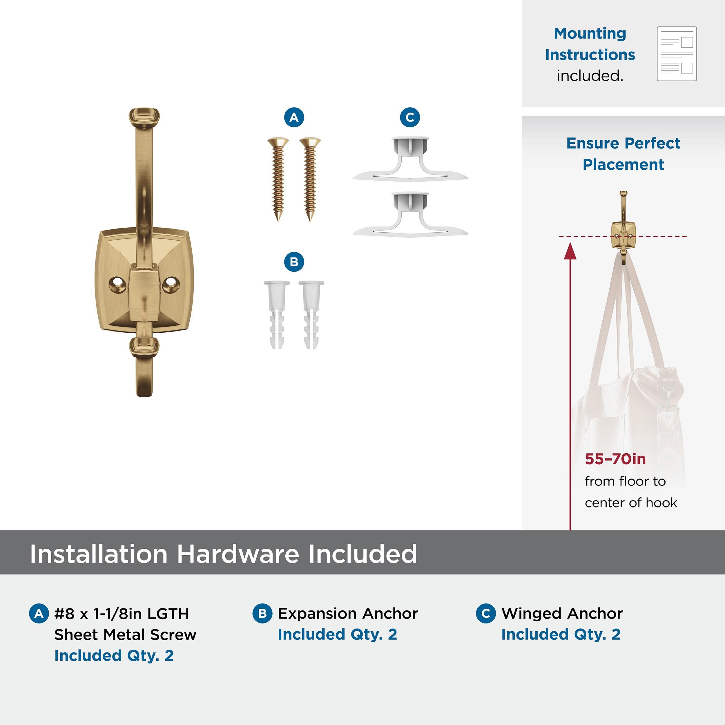 Kinsale Transitional Double Prong Decorative Wall Hook