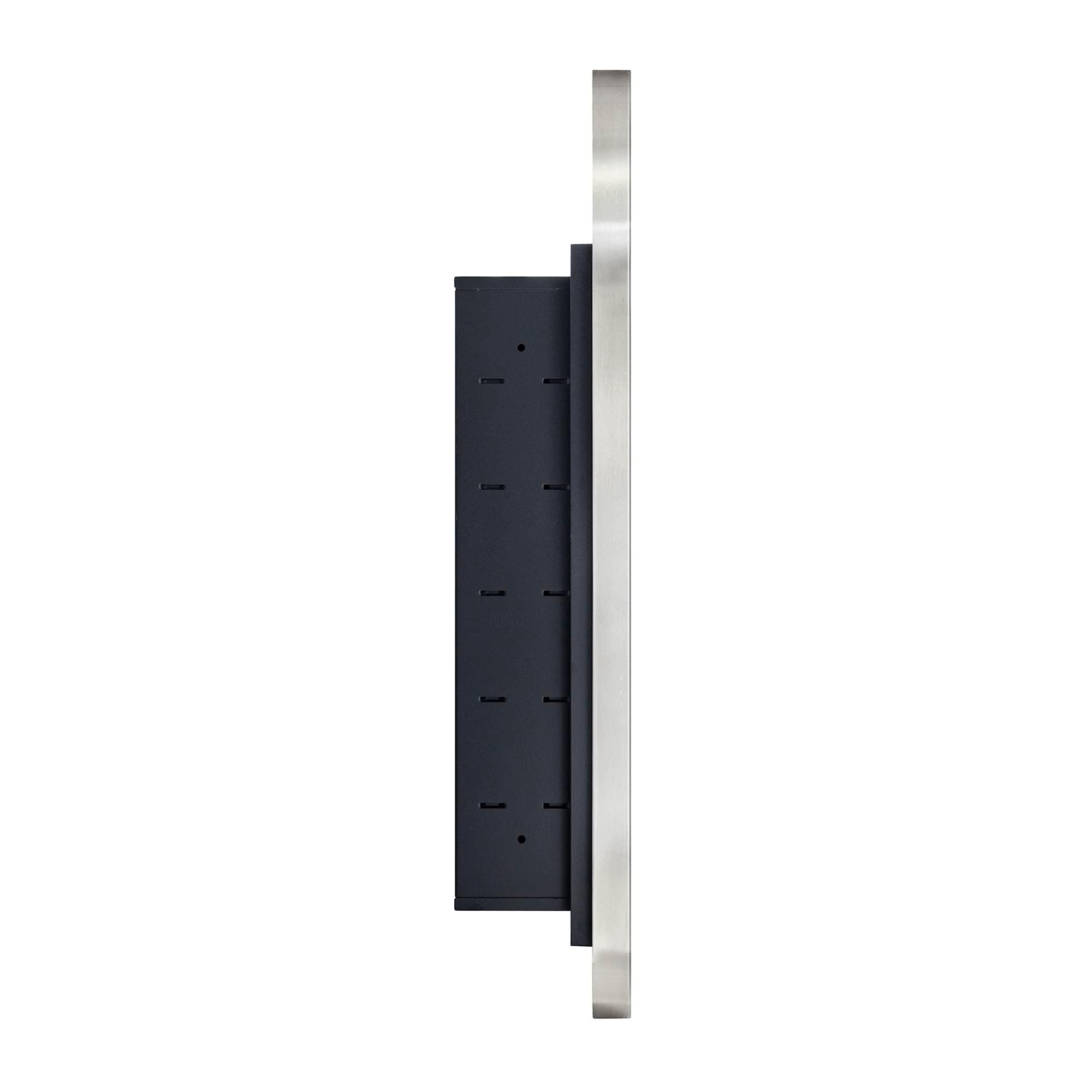 TEHOME 16 in. W x 28.3 in. H Arched Metal Framed Recessed Medicine Cabinet with Mirror for bathroom in Brushed Nickel