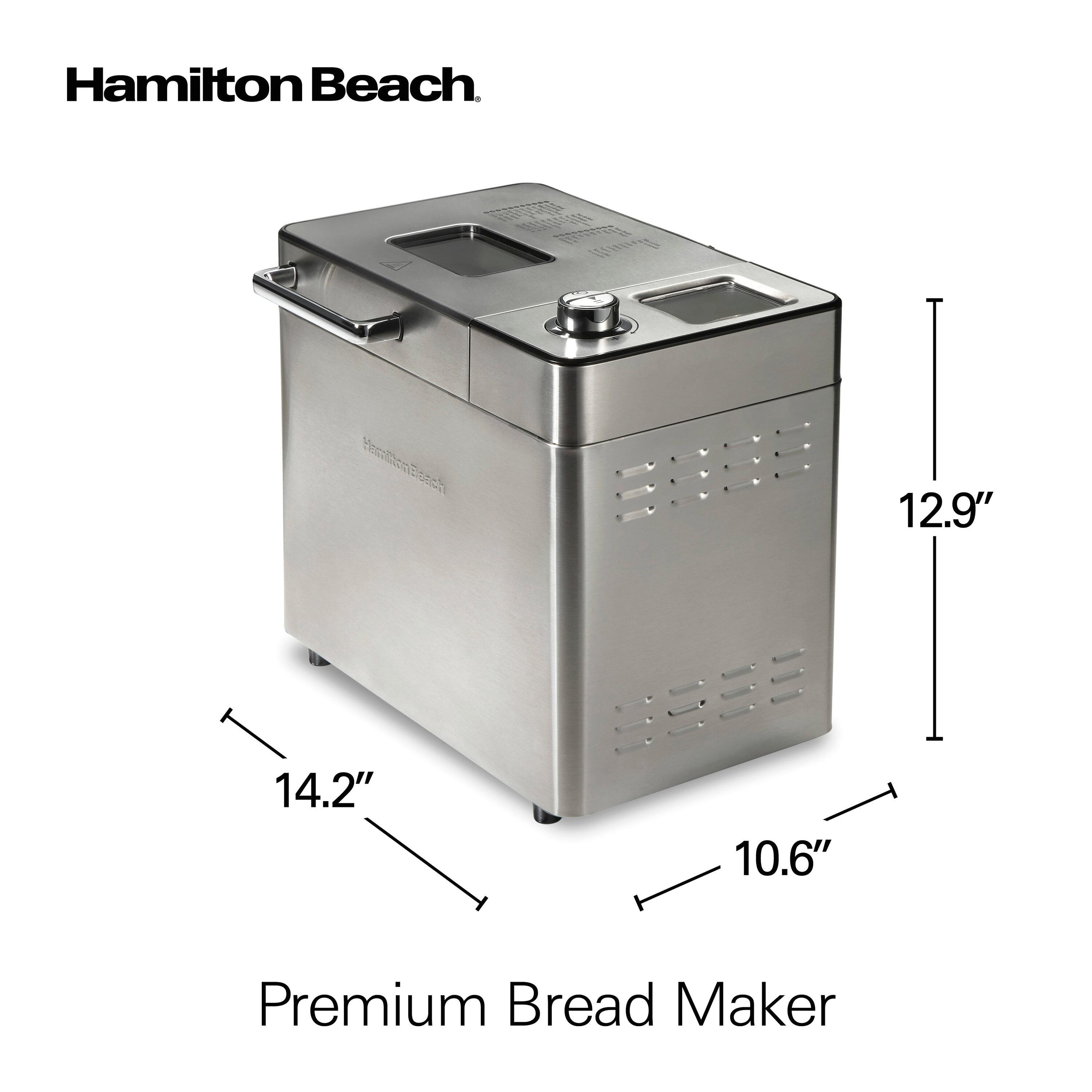 Hamilton Beach Premium Bread Make Machiner, Auto Fruit and Nut Dispenser, 21 Settings, Stainless Steel