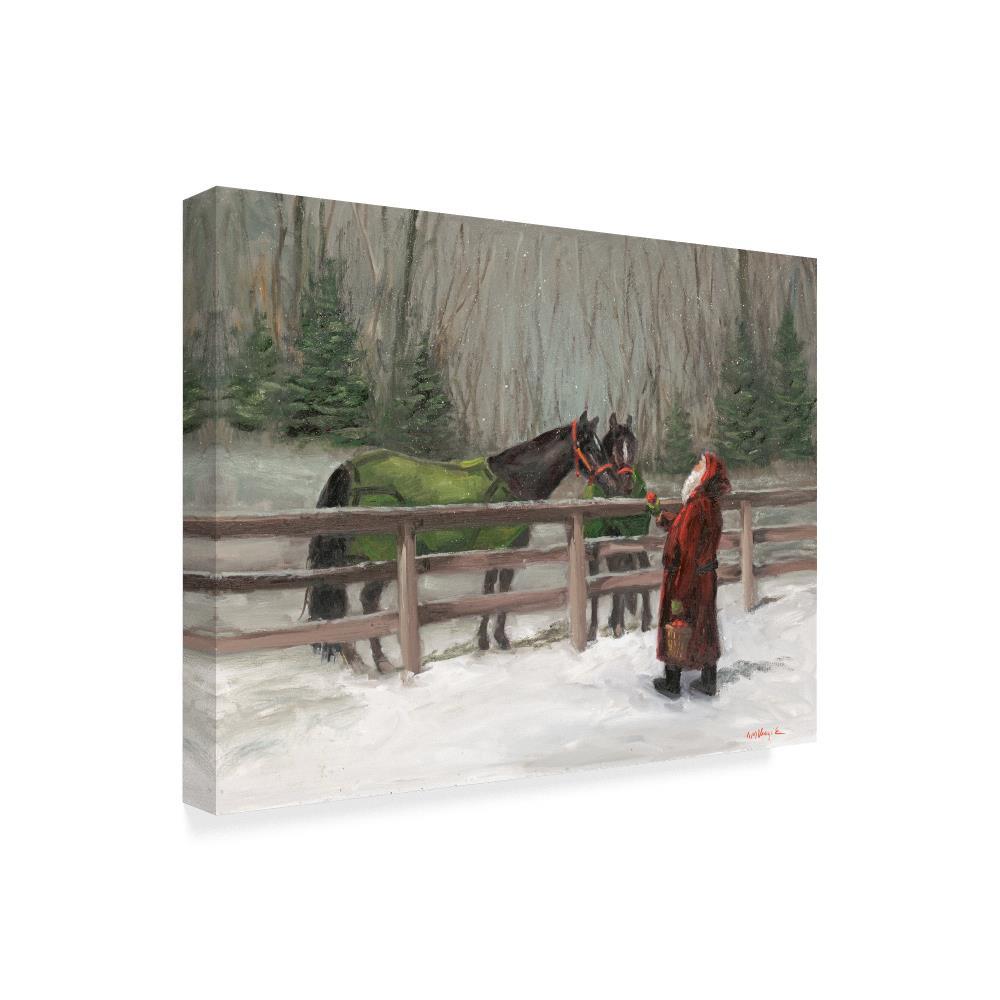 Trademark Fine Art - 18"x24" Mary Miller Veazie 'Santa With Horses' Canvas Art