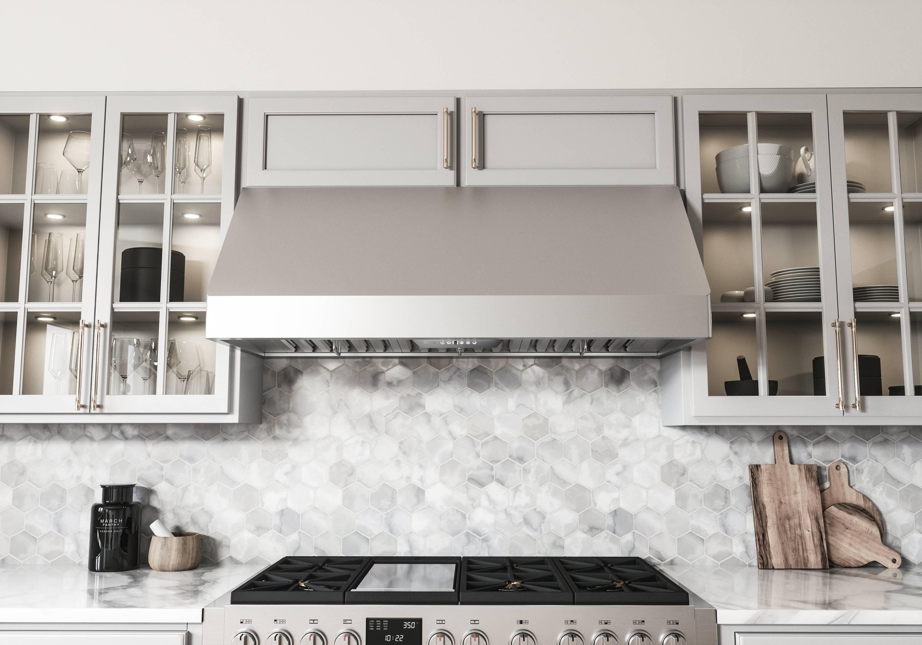 Pro Zephyr 42" 650 CFM Wall Mount Range Hood with LED Light in Stainless Steel