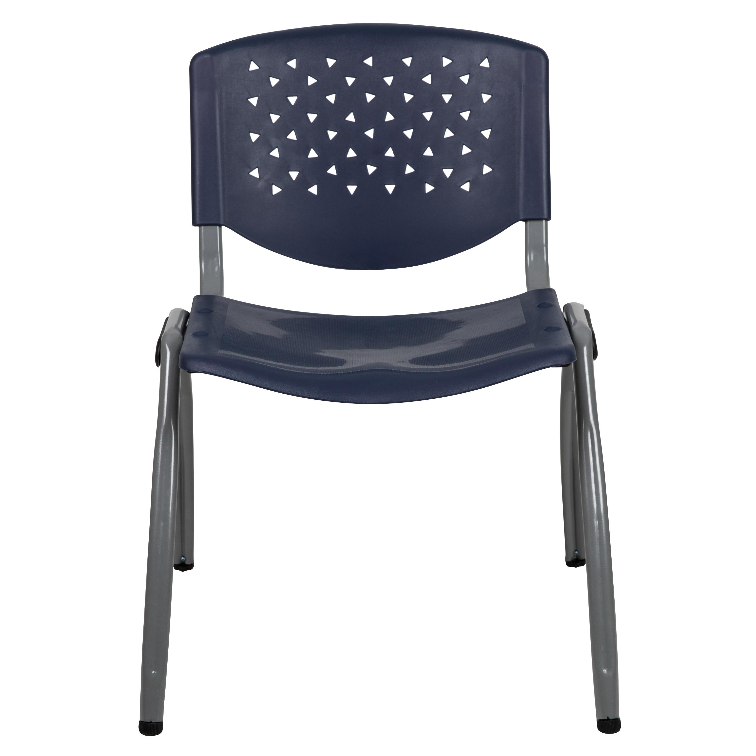 Memphis 880 lb. Capacity Plastic Stack Chair with Powder Coated Frame