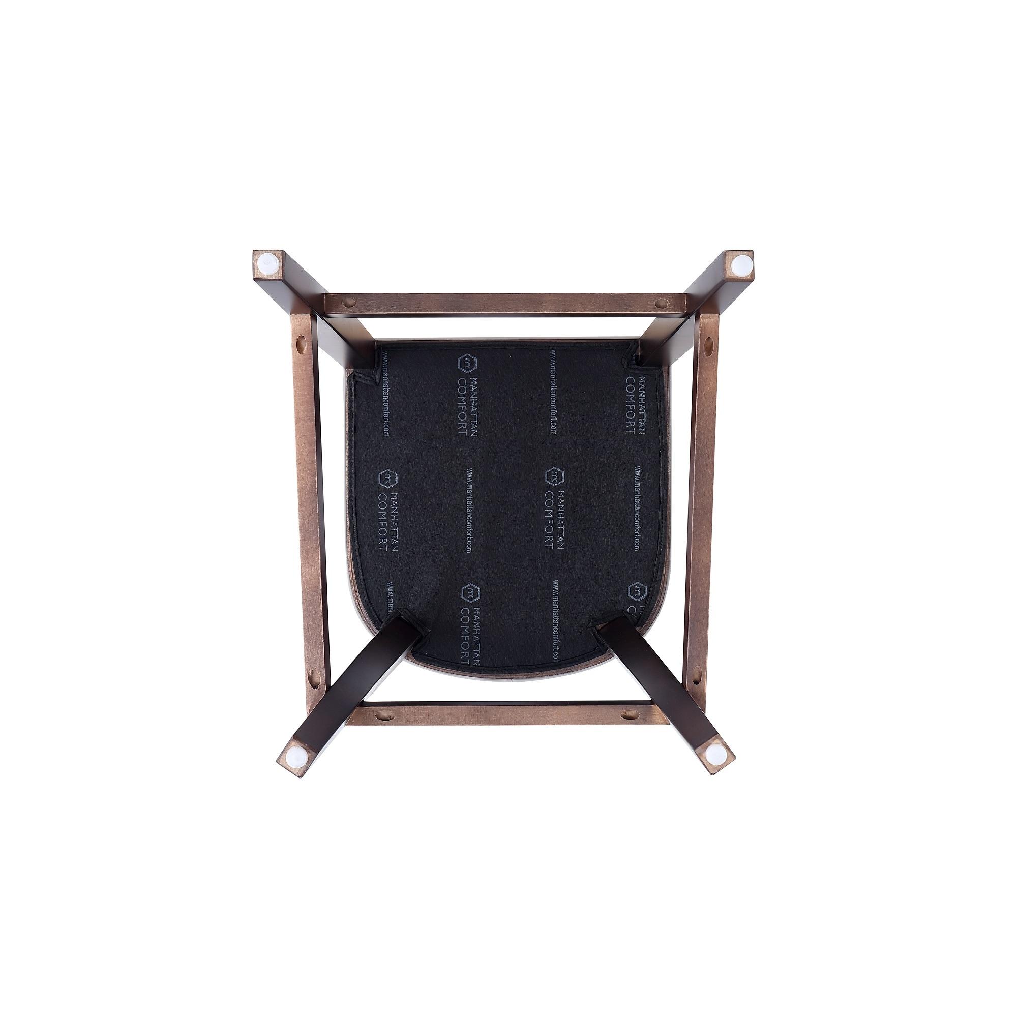 Manhattan Comfort Emperor Faux Leather Barstool Pebble Gray: Beechwood Legs, Upholstered, Fixed Height 27"