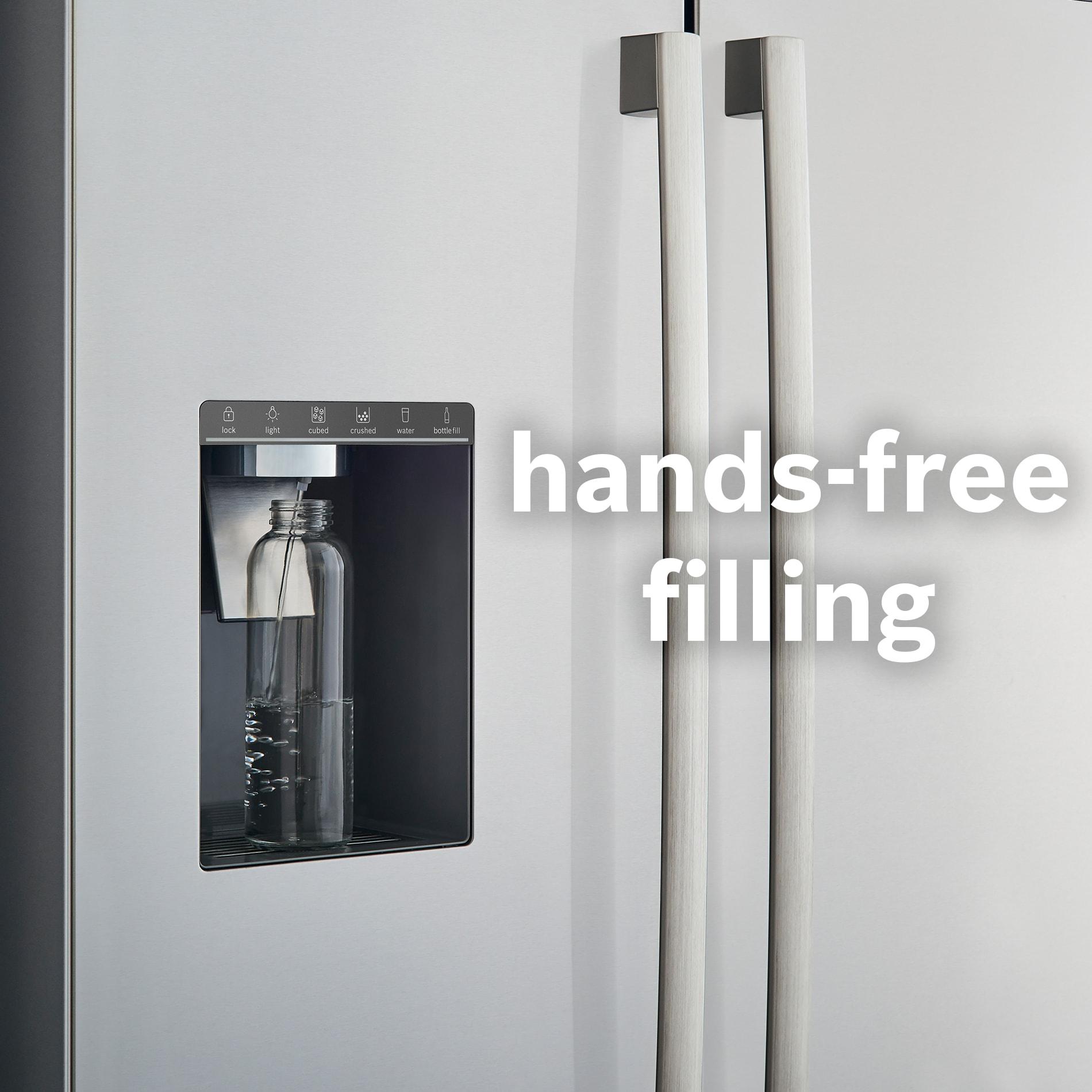 Bosch - 500 Series 36-Inch Smart French Door Standard-Depth Refrigerator With Quickicepro, Anti-Fingerprint, External Water & Ice, Home Connect