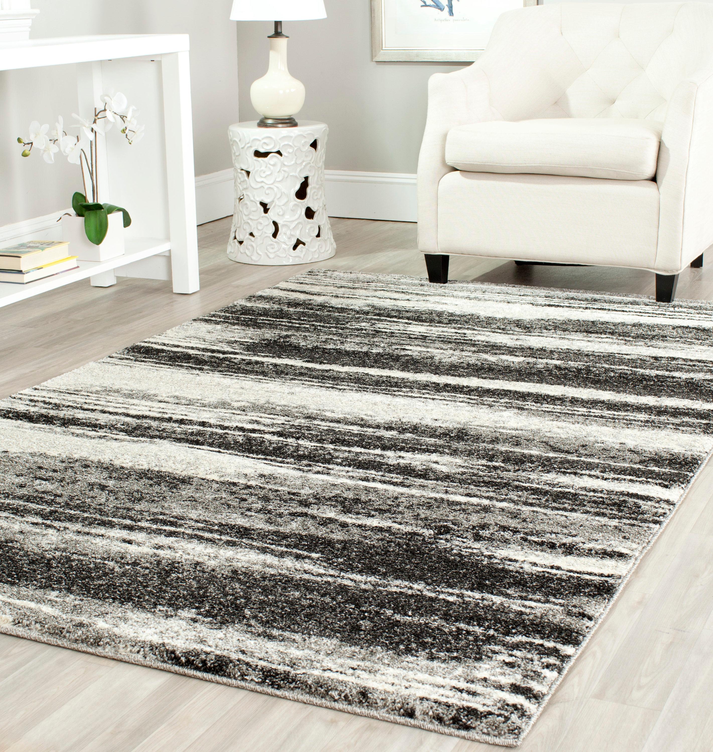 Retro RET2693 Power Loomed Indoor Area Rug - Dark Grey/Light Grey - 8'x8' - Safavieh.
