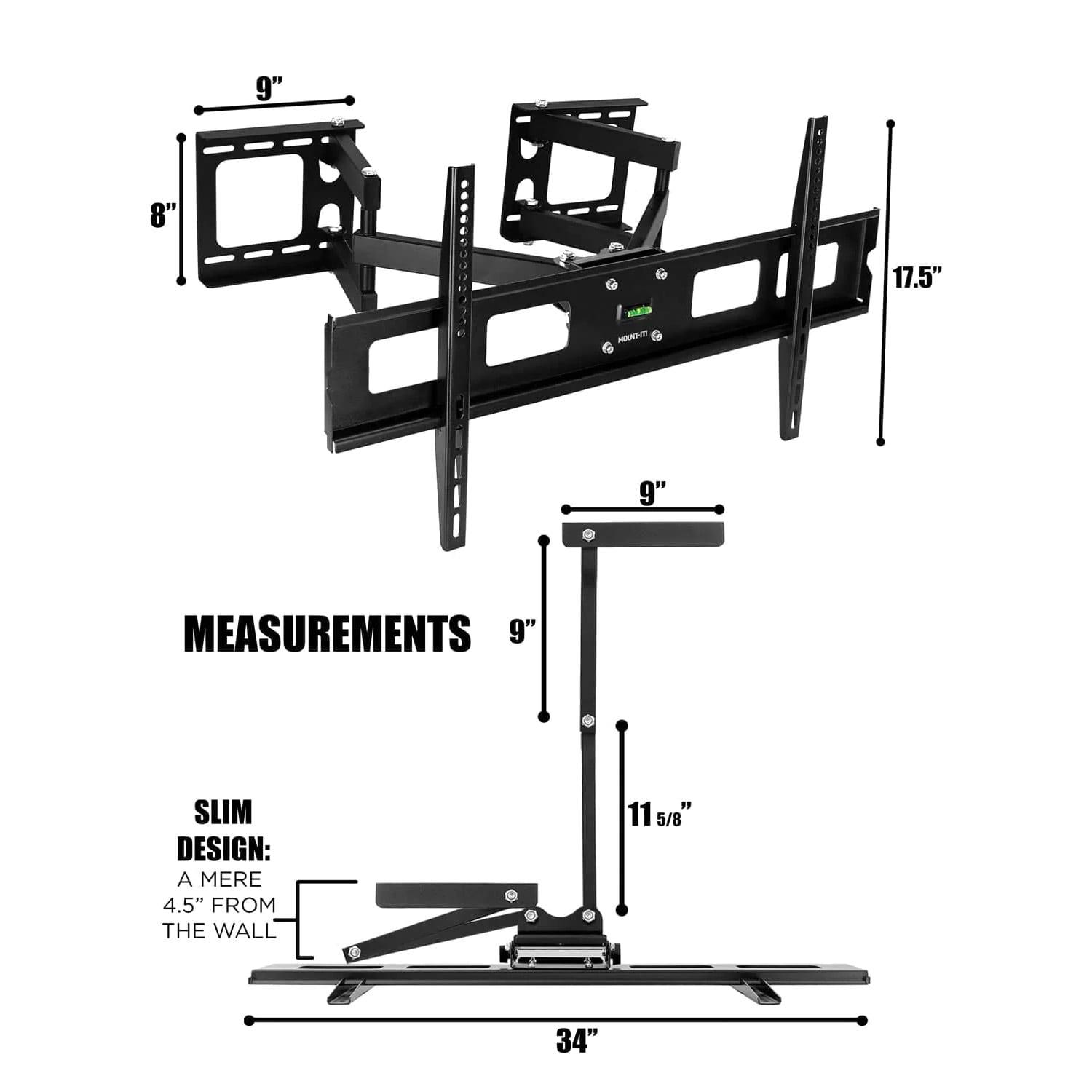 Mount-it Mount-It Corner TV Mount | Premium Swivel Full Motion Caddy Corner Wall Bracket For 37 - 63 in. TVs