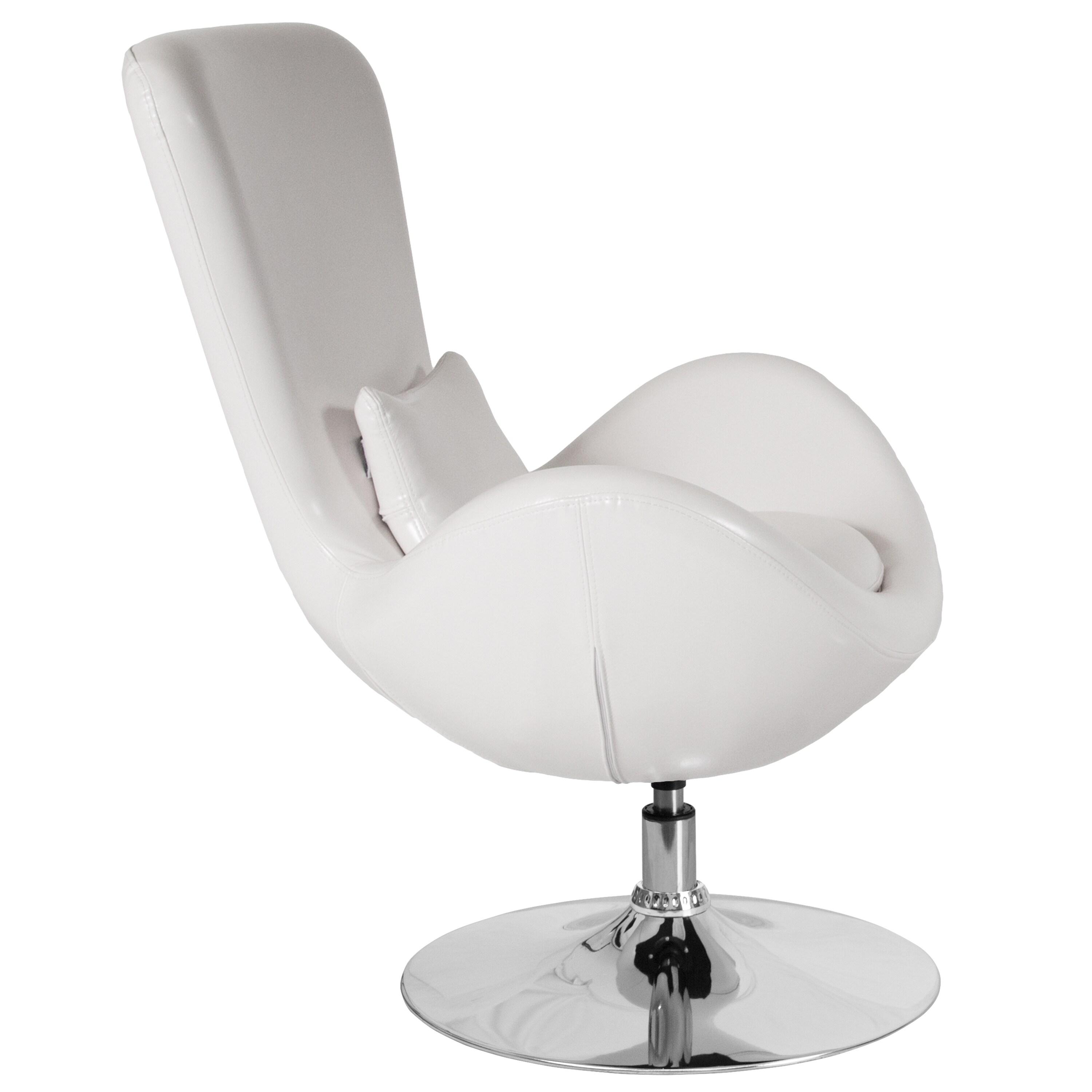 Flash Furniture Egg Series White LeatherSoft Side Reception Chair