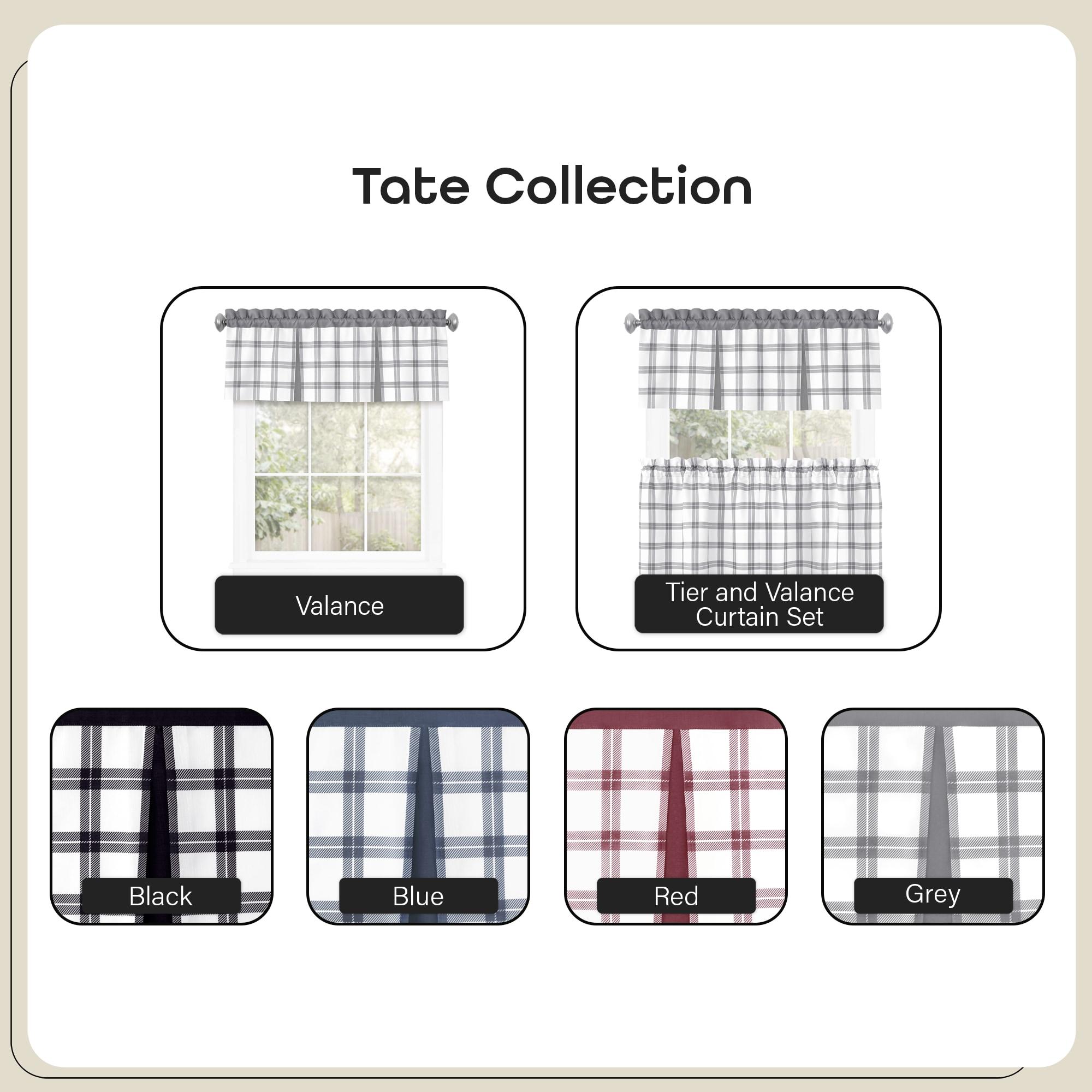 Achim Importing Co Plaid Tailored 58'' W Kitchen Curtain