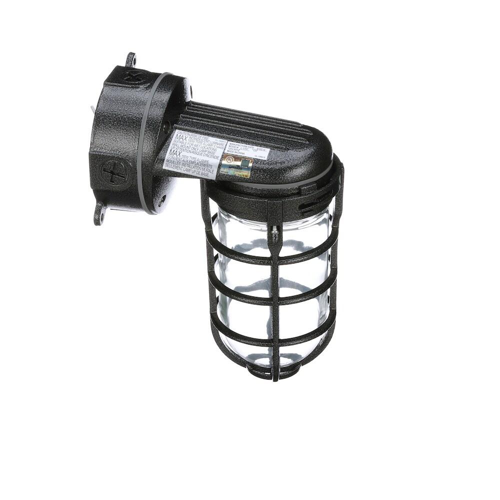 Woods L1707SVBLK Wall Mount Light in Hammered Black Finish Sturdy Die Cast Aluminum Cage, Suitable for Indoor and Outdoor Use
