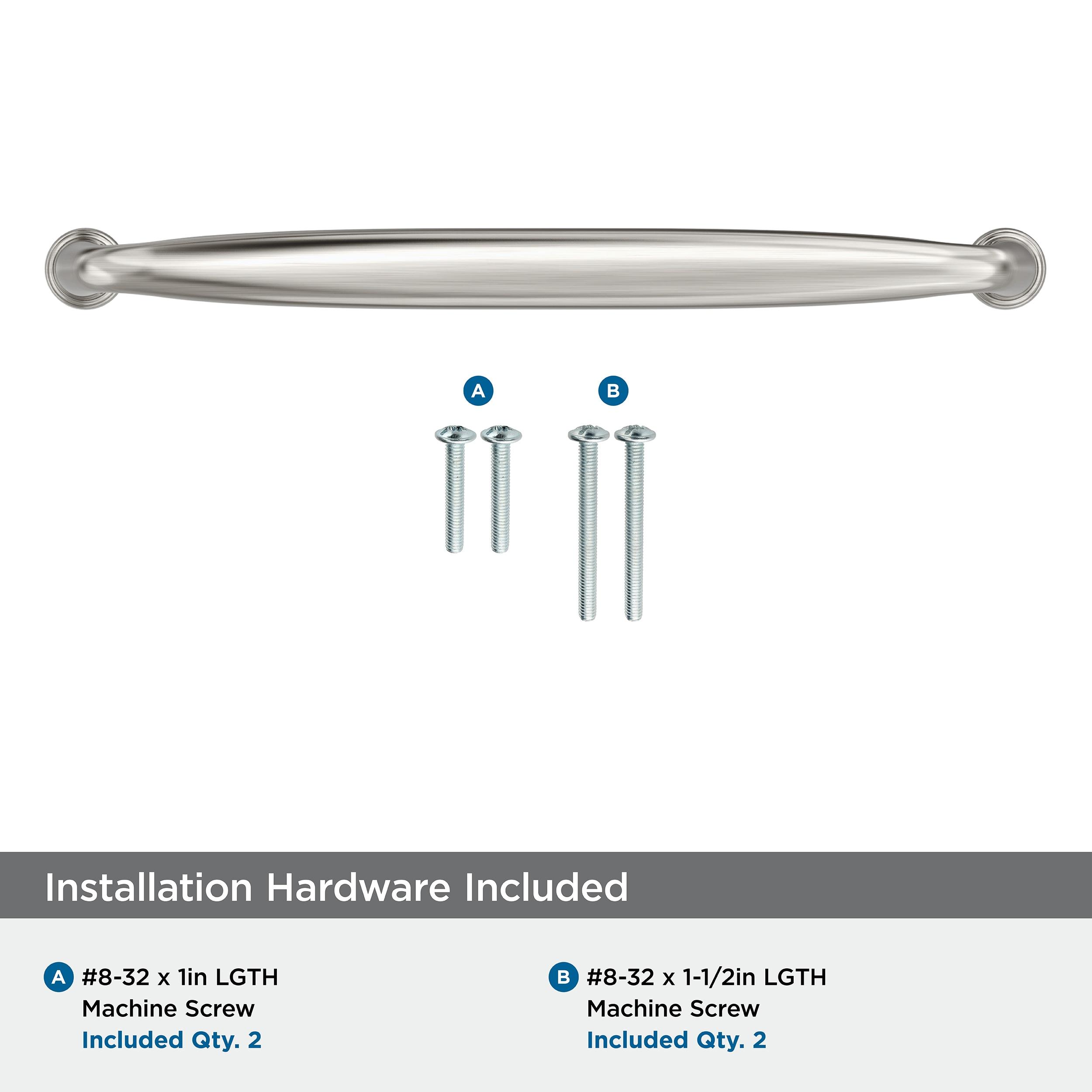 Amerock Kane 7-9/16 inch (192mm) Center-to-Center Satin Nickel Cabinet Pull
