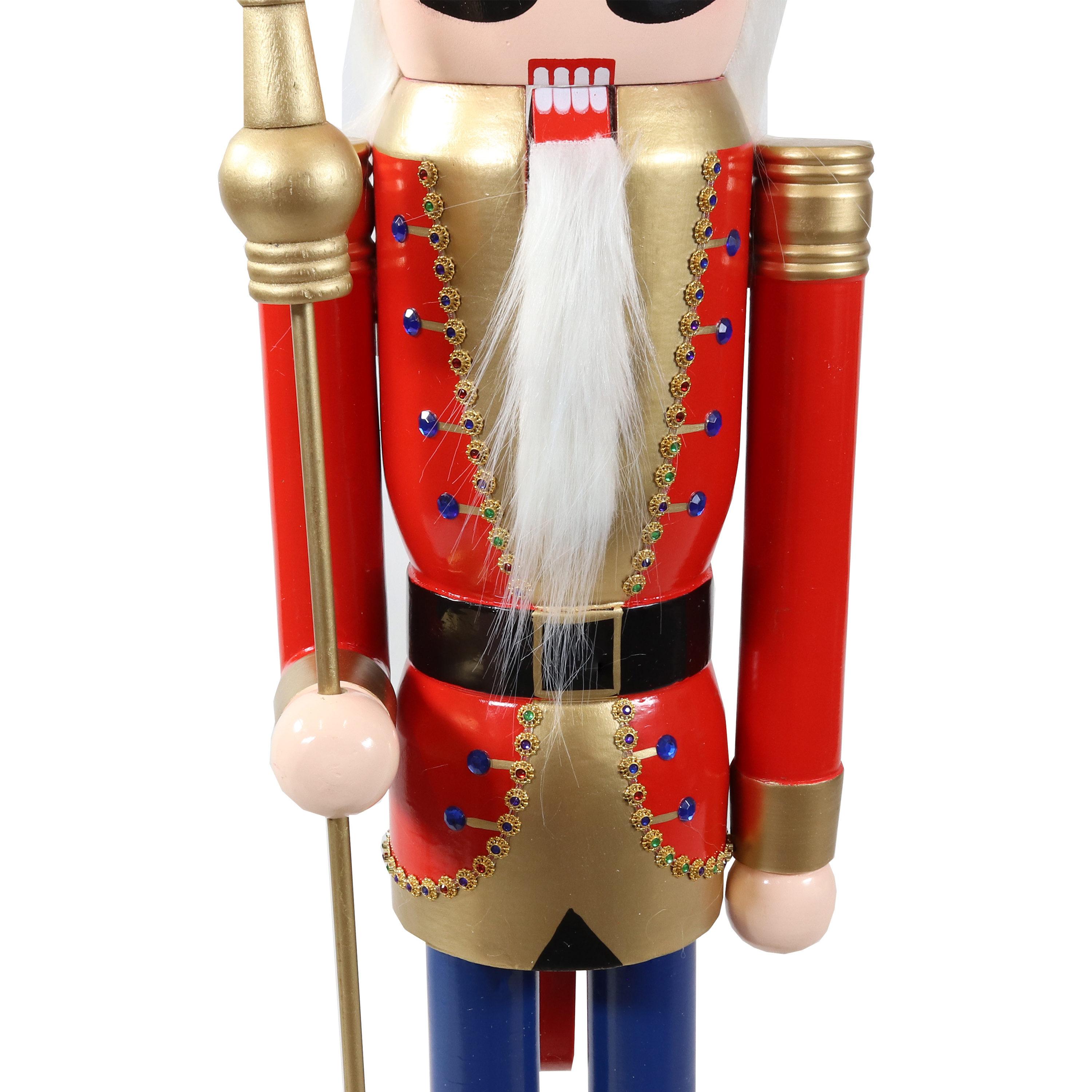 Sunnydaze Arnold the Strong Indoor Decorative Traditional Christmas Wooden Nutcracker Statue, 48-Inch