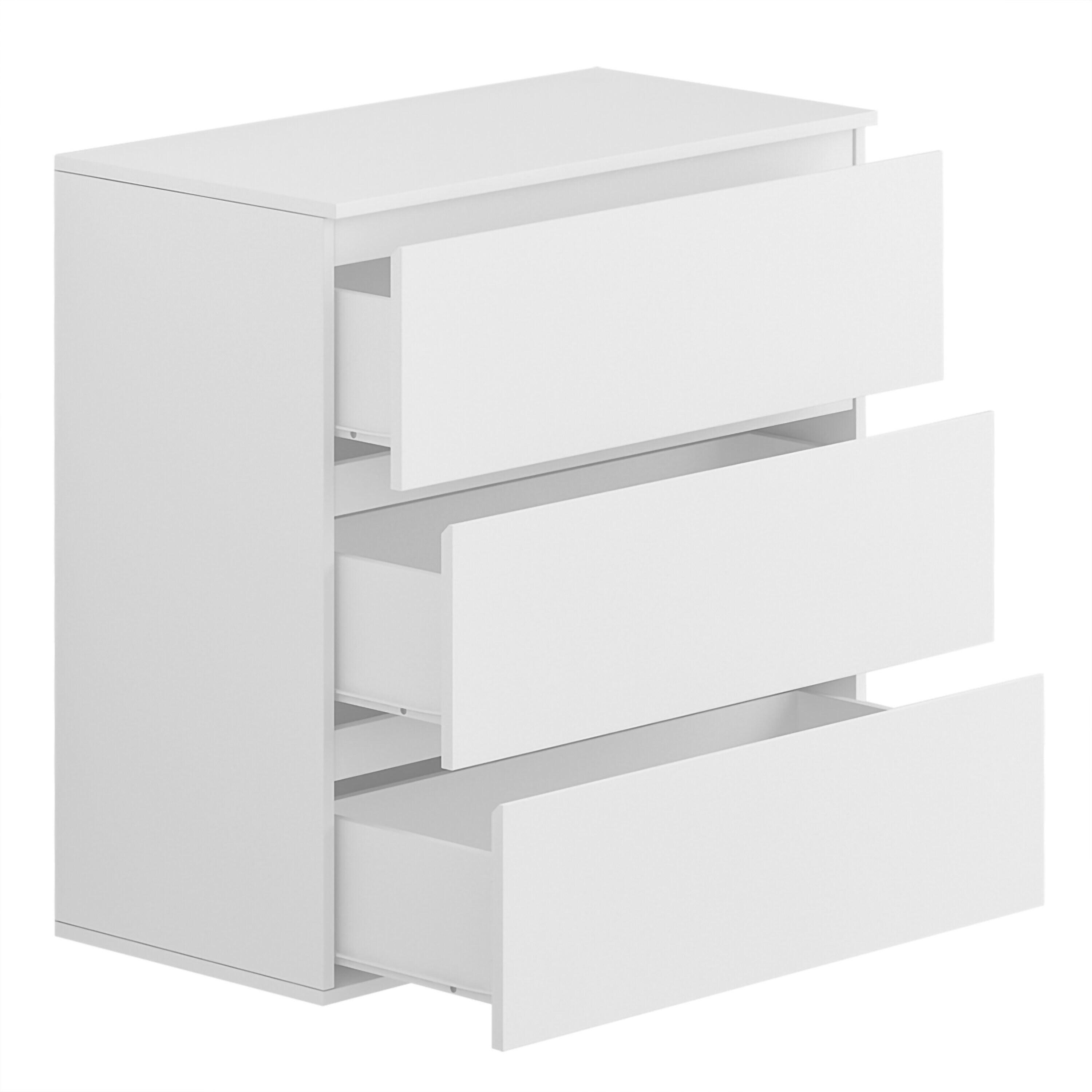 WIAWG 3 Drawers Dresser Chest for Bedroom,White
