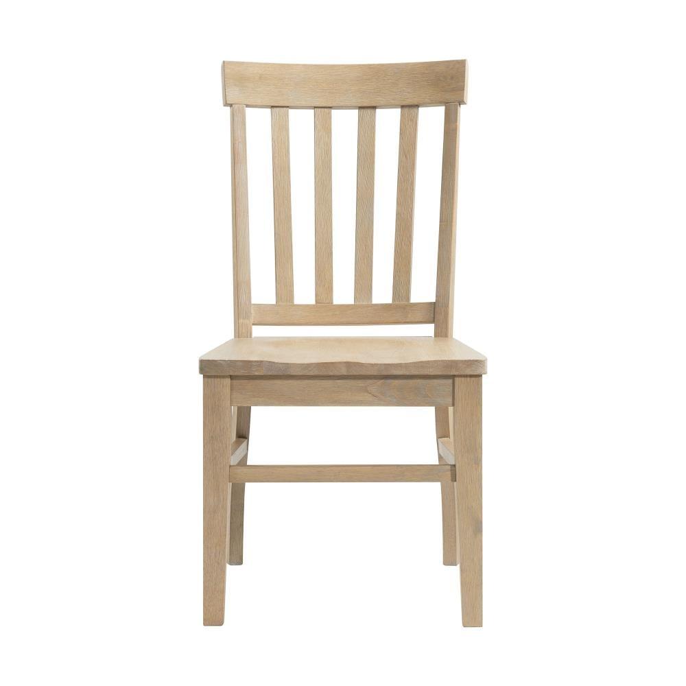 Set of 2 Liam Slat Back Chairs Natural - Picket House Furnishings: Rubberwood Frame, Non-Upholstered, 300lb Capacity