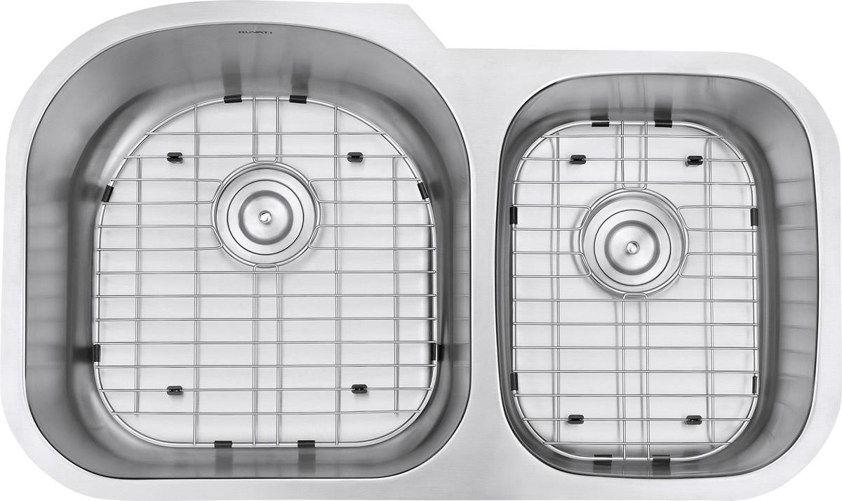 Ruvati 34-inch Undermount 60/40 Double Bowl 16 Gauge Stainless Steel Kitchen Sink