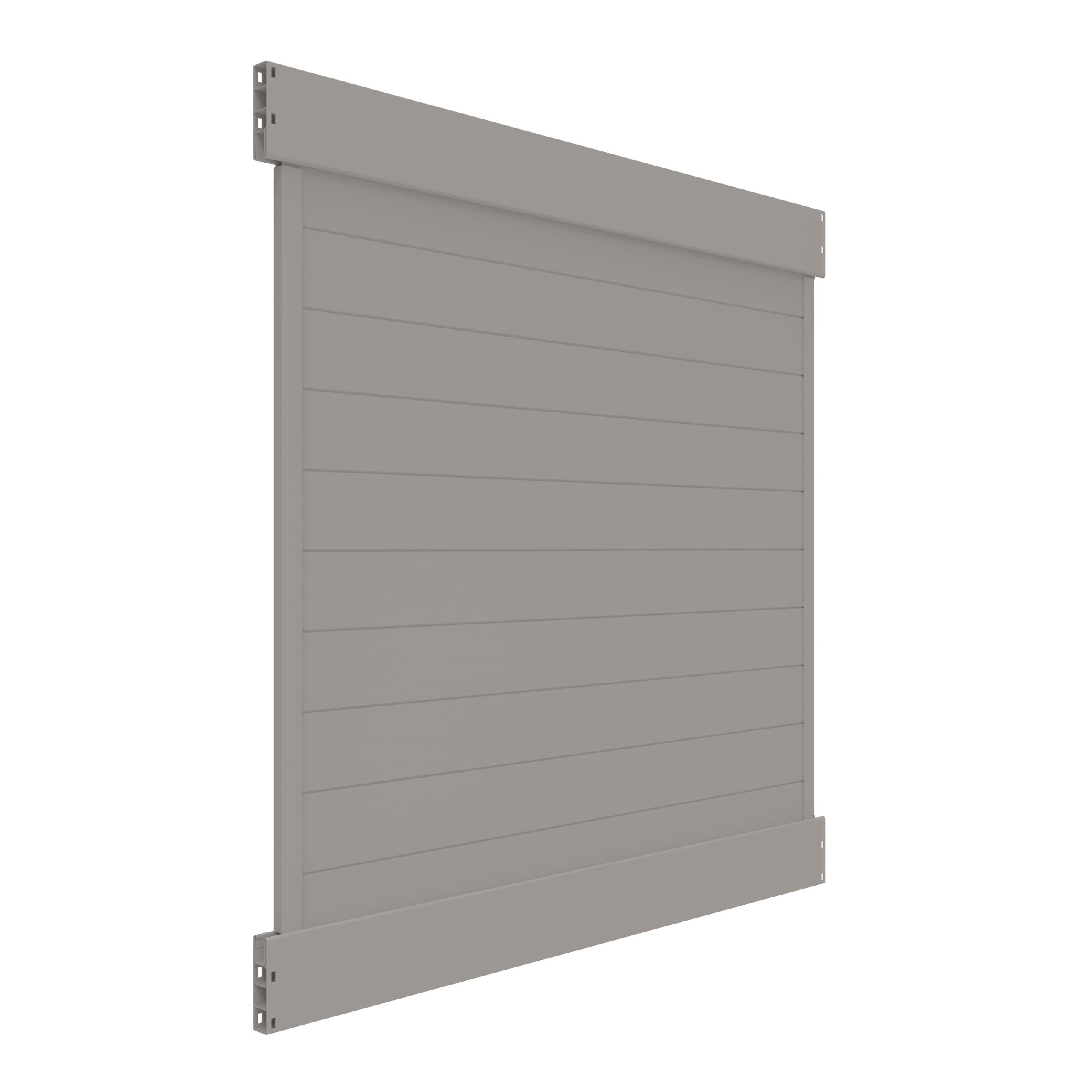 Barrette Outdoor Living Horizontal Fence Gray Vinyl Privacy Panel Kit