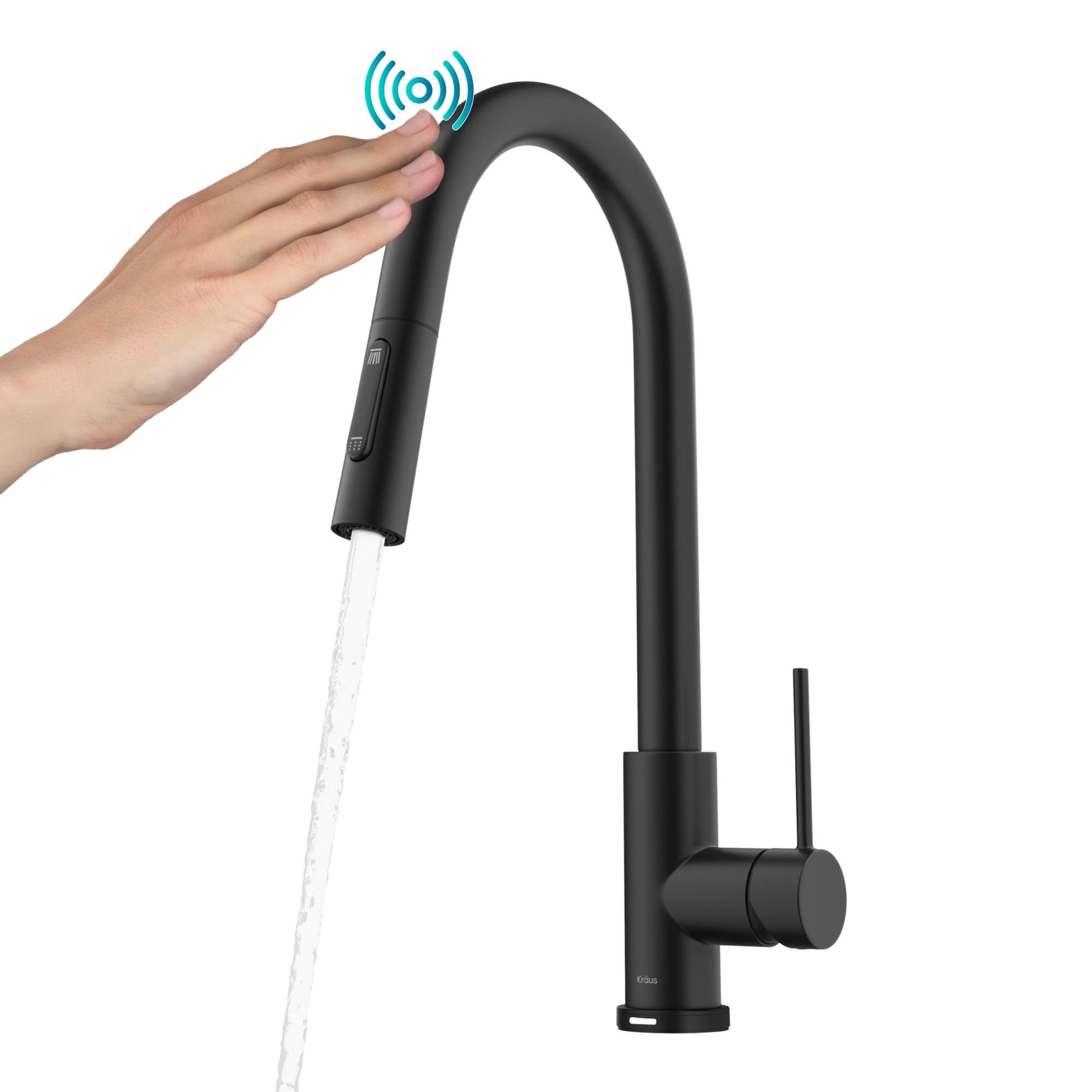 Matte Black Touch-Control Kitchen Faucet with Pull-Down Sprayer