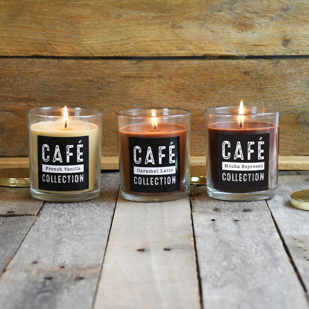 LumaBase Scented Coffee Collection Wax Candles - Set of 3 | Aromatic Home Fragrance