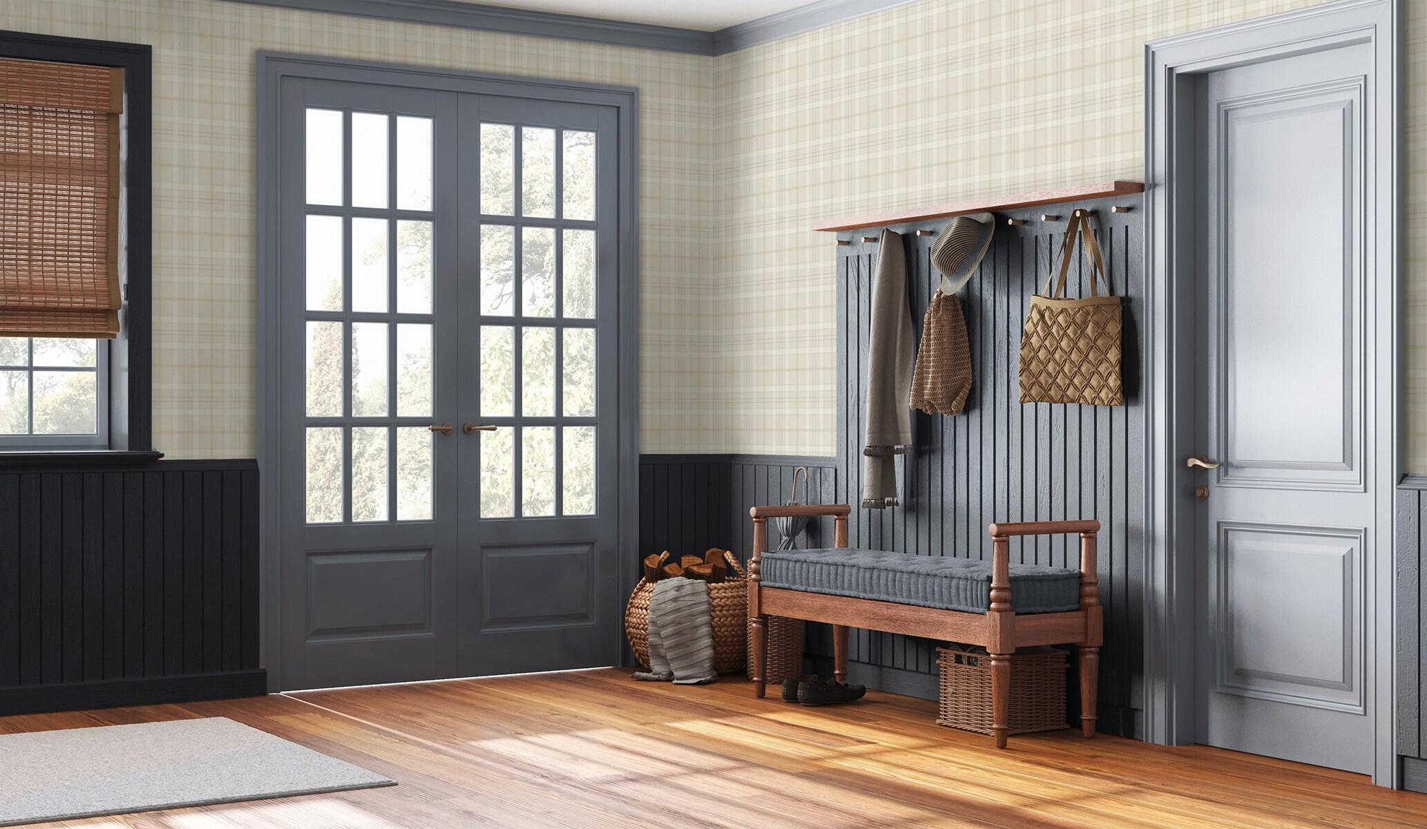 NextWall Neutral Tailor Plaid Peel and Stick Wallpaper - 20.9 in. W x 18 ft. L Roll