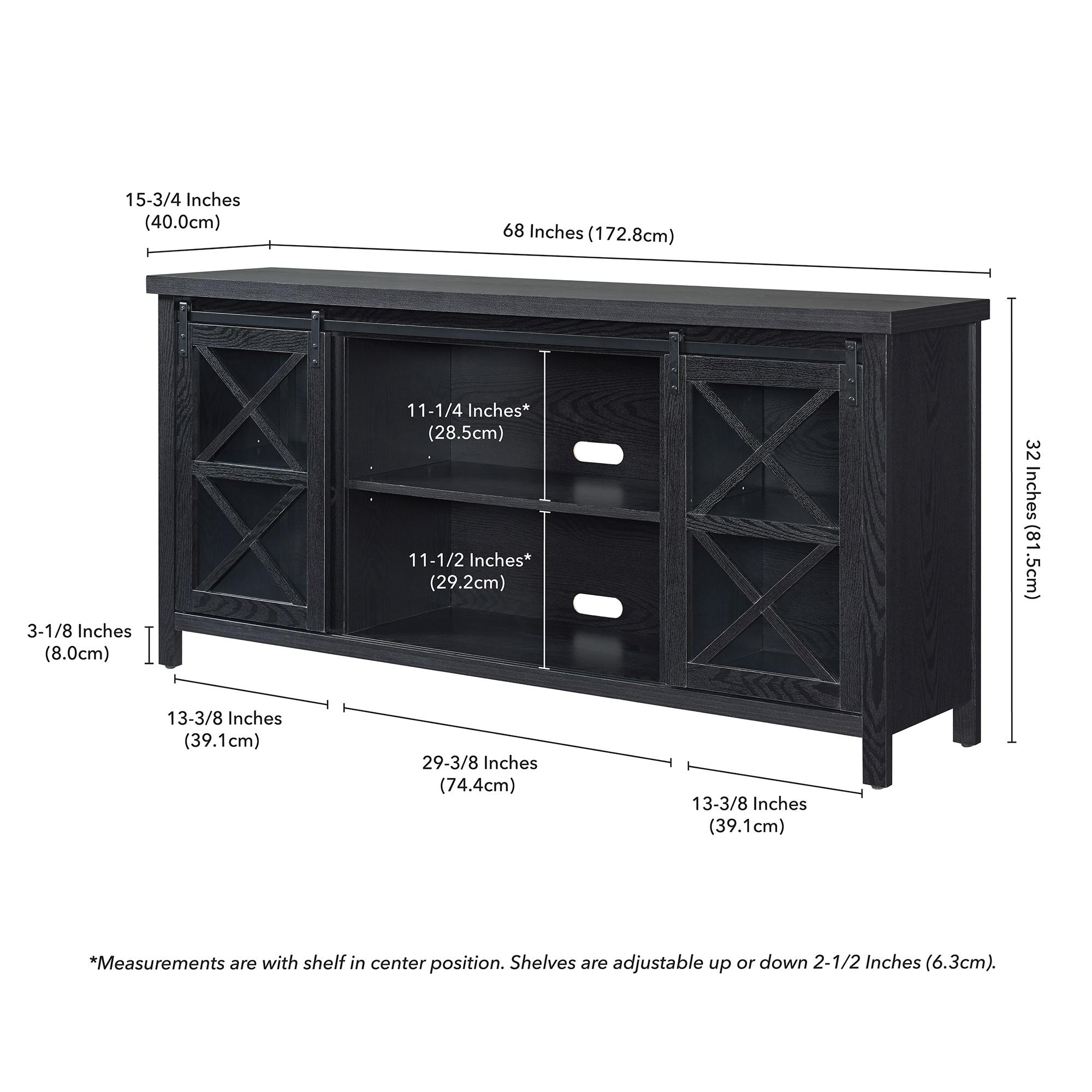 Evelyn&Zoe Clementine Rectangular TV Stand for TV's up to 75", Black Grain