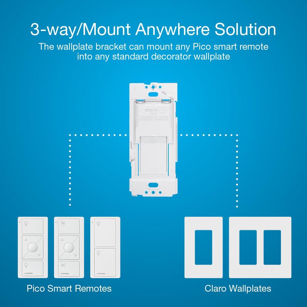 Lutron Caséta Wireless Wall Plate Bracket for Pico Smart Remote | PICO-WBX-ADAPT