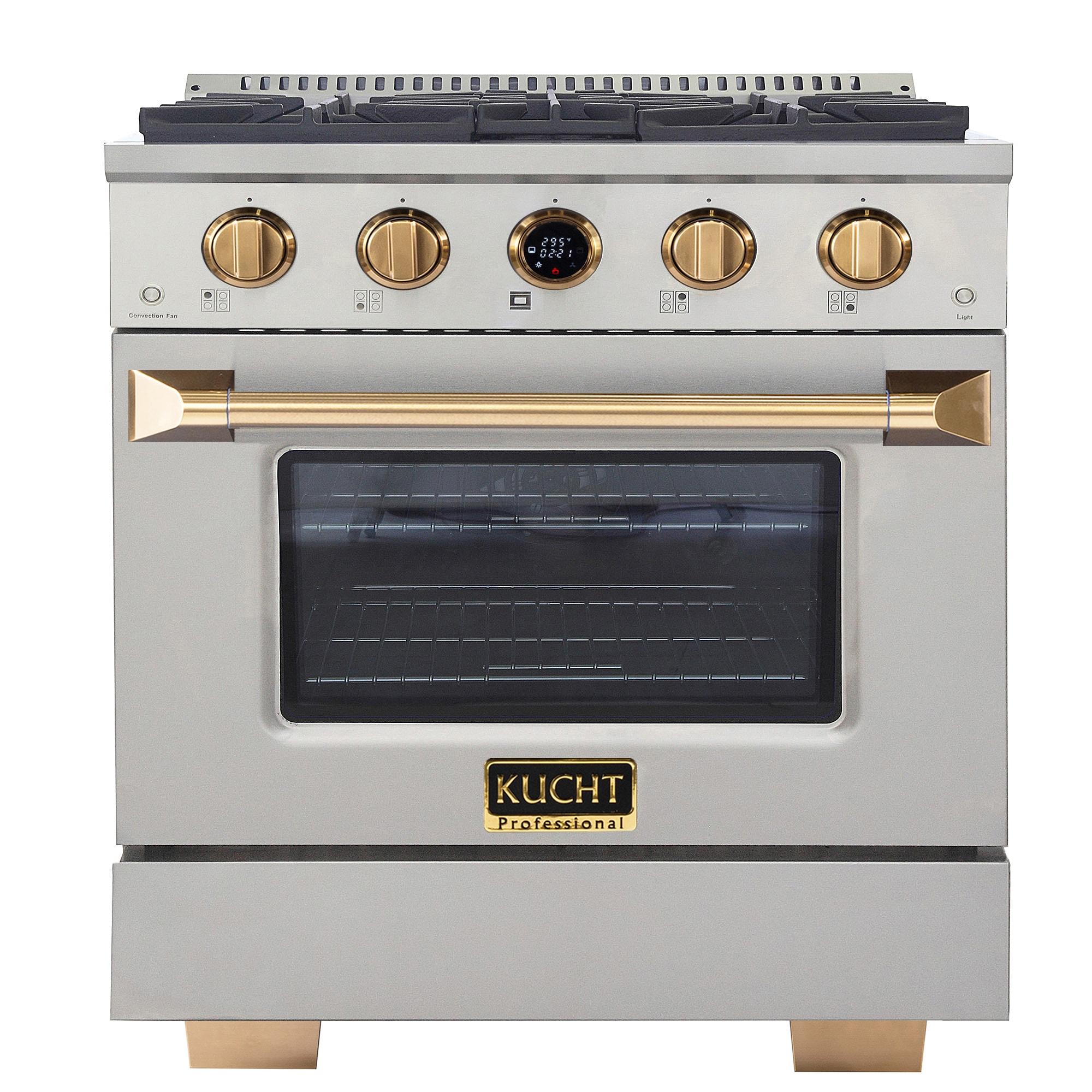 30 in. 4.2 cu.ft. 4-Burners Dual Fuel Range Propane Gas in Stainless Steel Steel