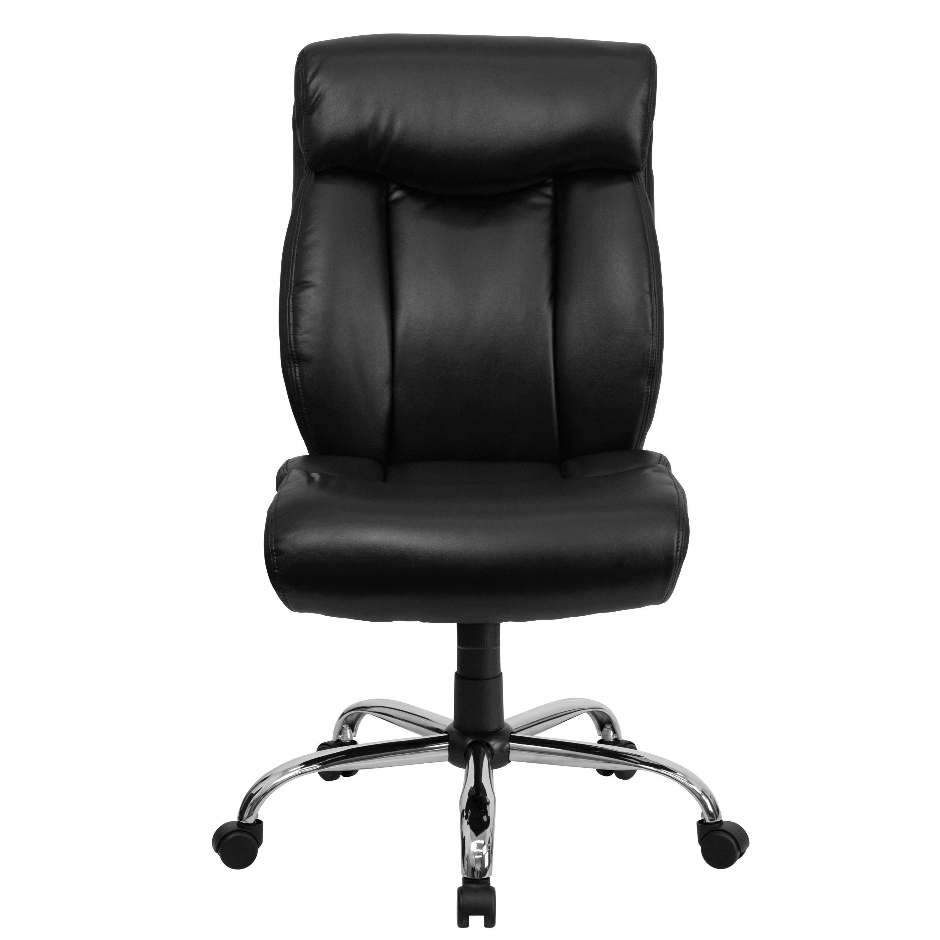 BizChair Big & Tall 400 lb. Rated High Back Black Fabric Executive Ergonomic Office Chair with Full Headrest and Chrome Base