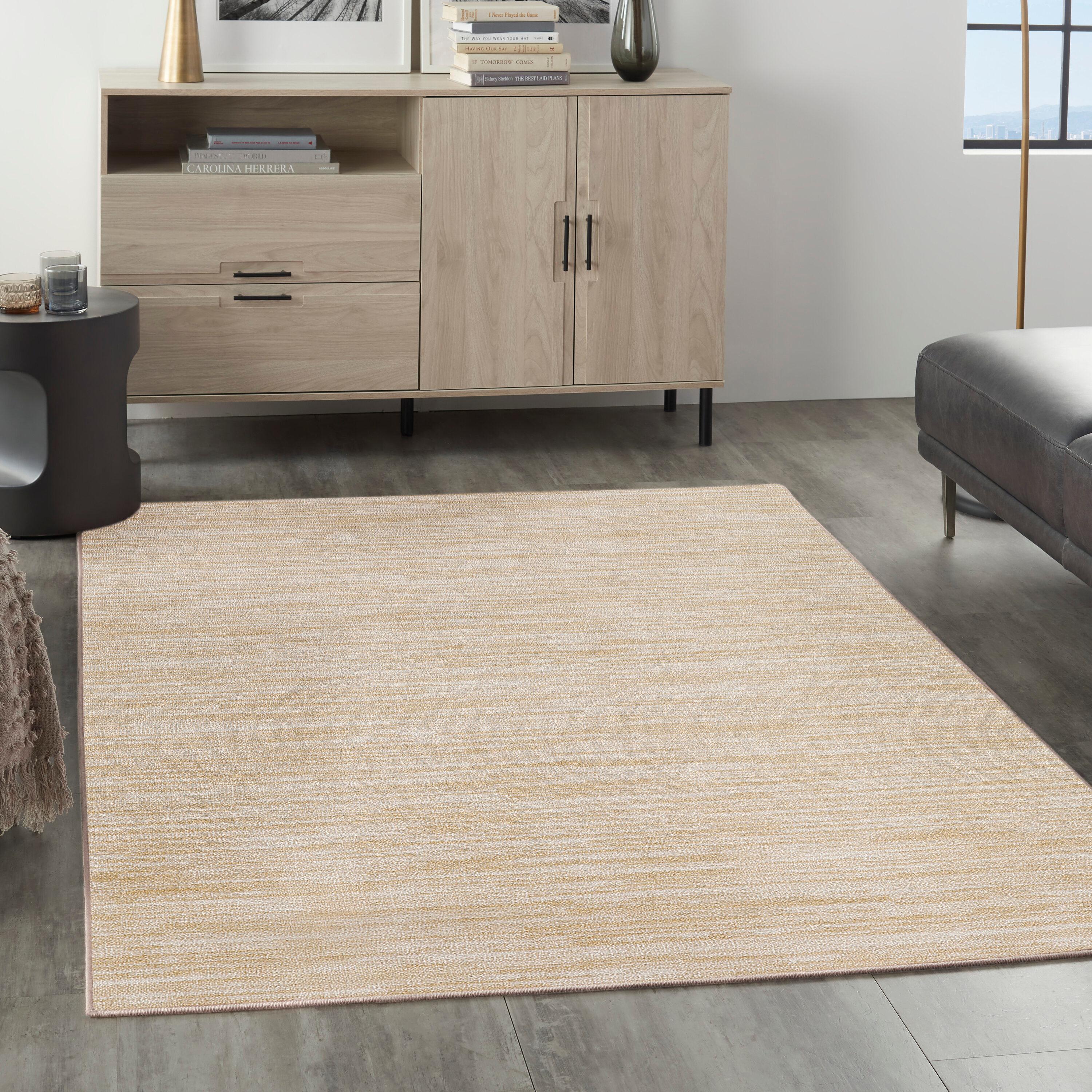 Nourison Essentials Easy Care Indoor Outdoor Area Rug - Ivory Gold 4' x 6'