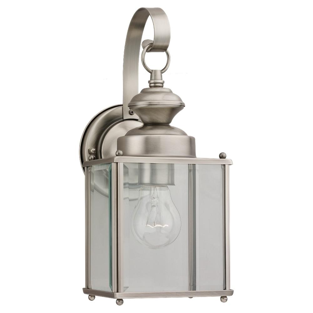 Elegant Jamestowne Antique Brushed Nickel Sconce with Clear Beveled Glass