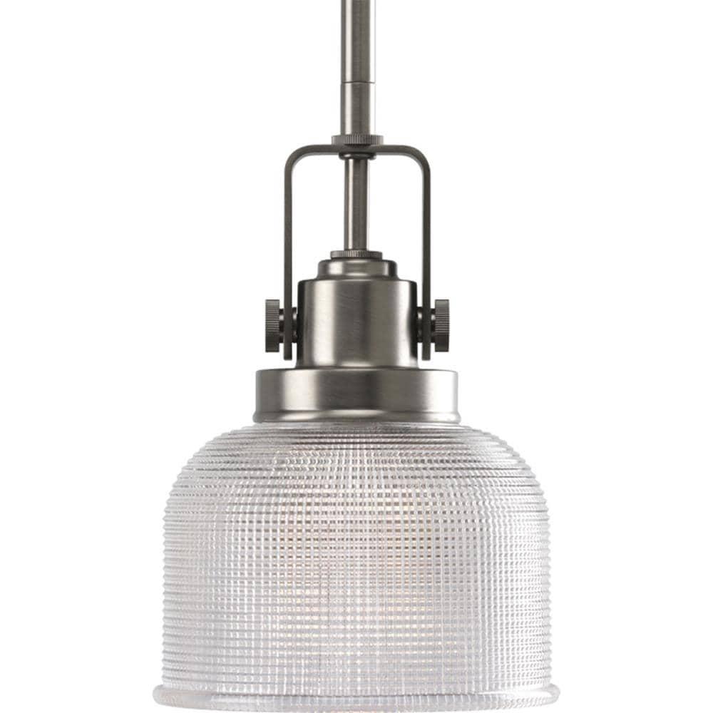 Progress Lighting, Archie Collection, 1-Light Mini-Pendant, Polished Chrome, Prismatic Glass Shade
