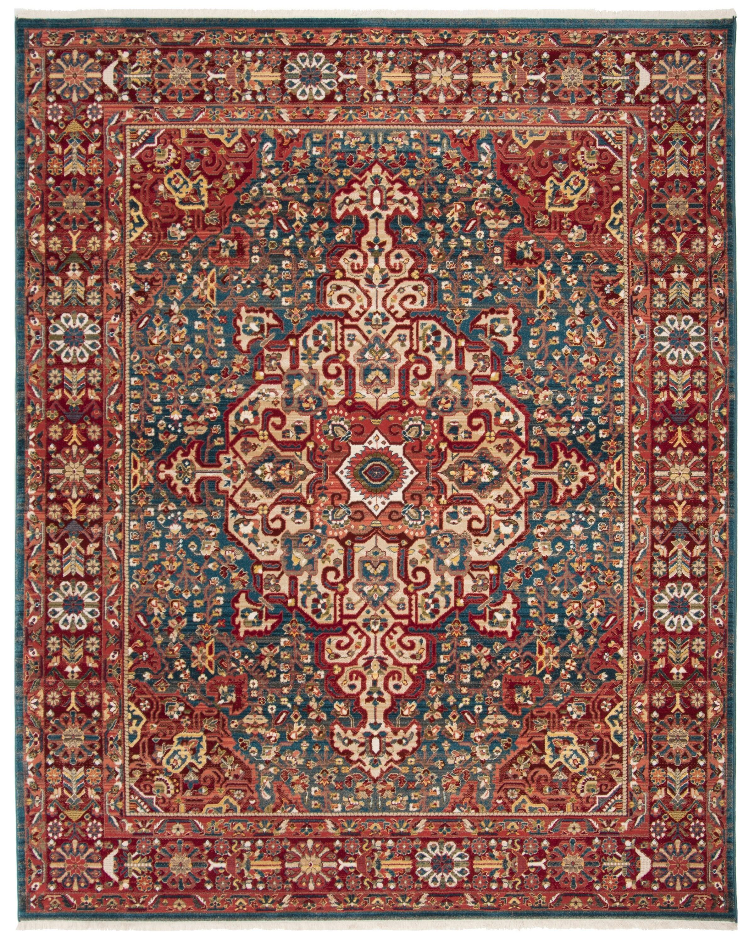 Kashan KSN305 Power Loomed Area Rug - Blue/Red - 9'x12'6" - Safavieh.