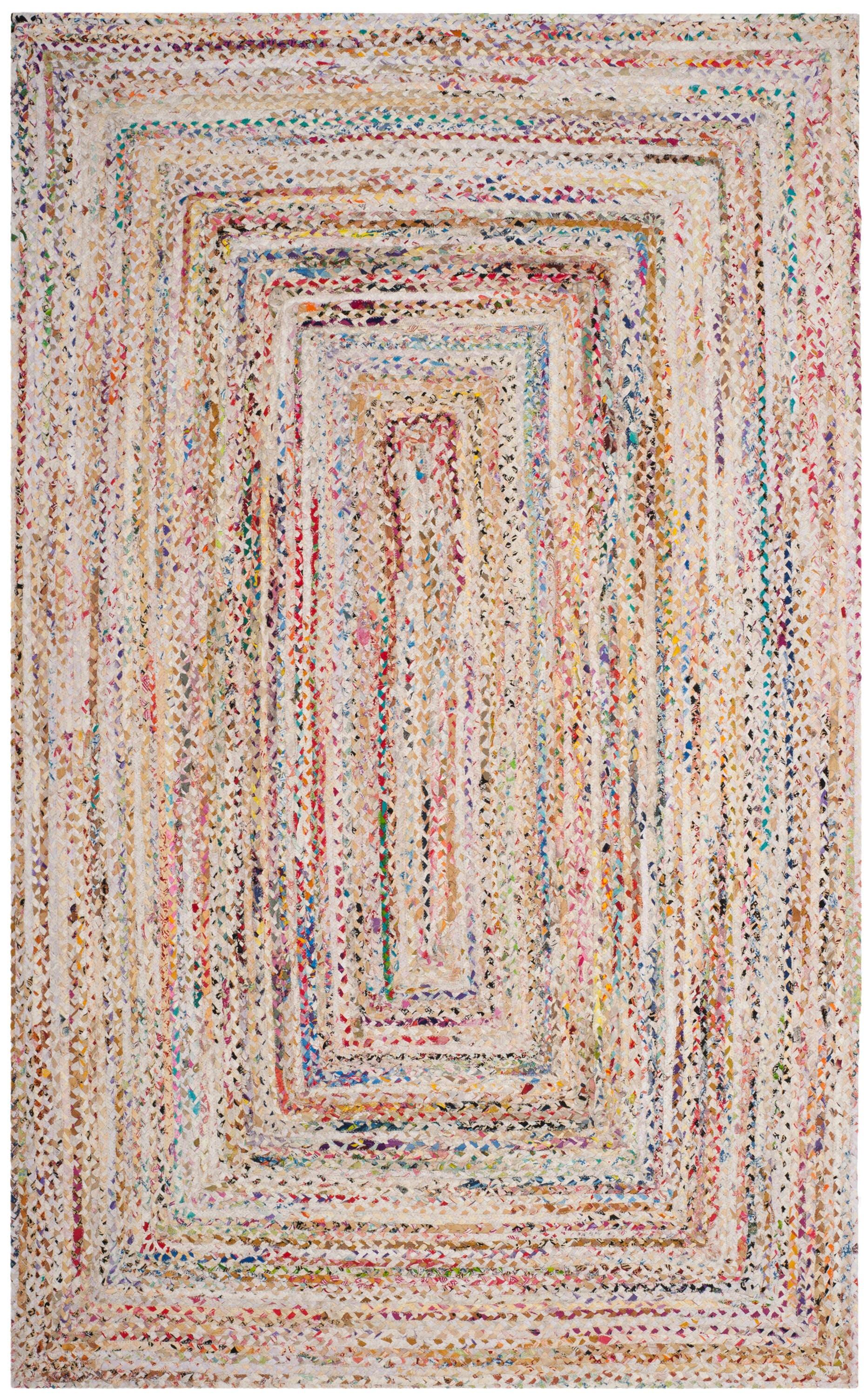 Braided BRD210 Hand Woven Area Rug - Ivory/Multi - 5'x8' - Safavieh.