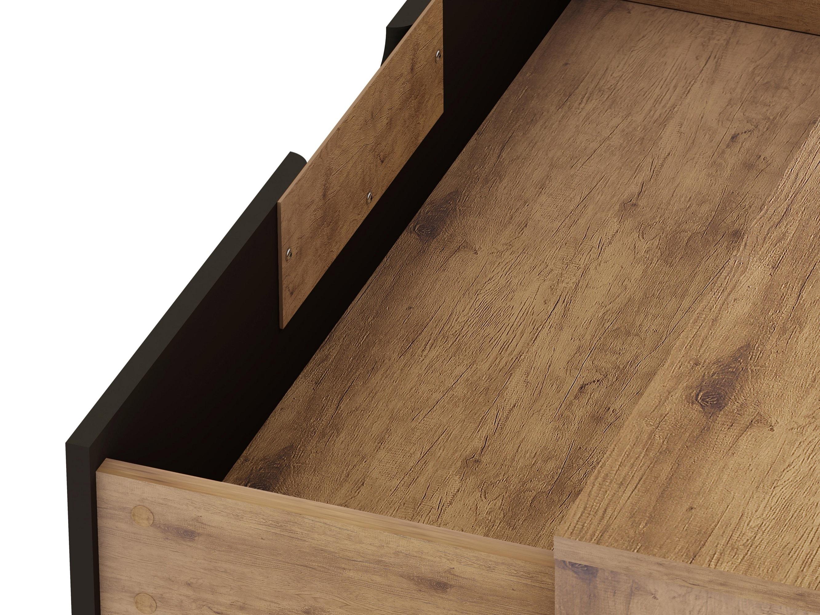 Set of 2 Rockefeller 3 Drawer Dresser Nature/Textured Gray - Manhattan Comfort: MDF Bedroom Storage, 6 Drawers