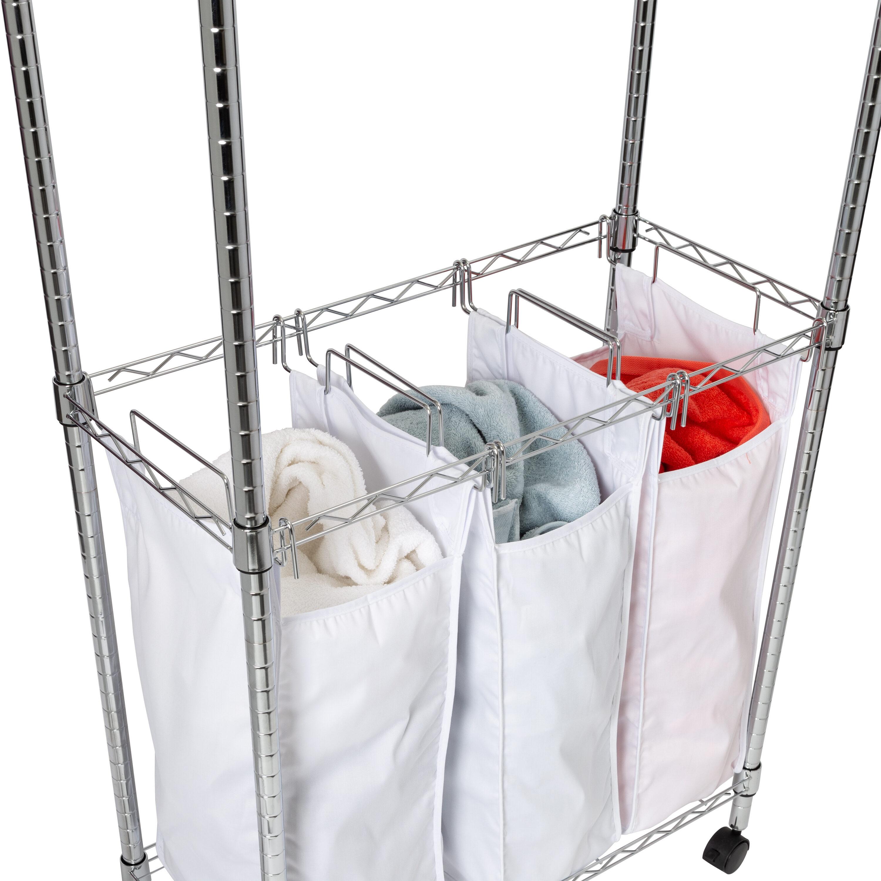 Rebrilliant Metal Rolling Laundry Center with Handles
