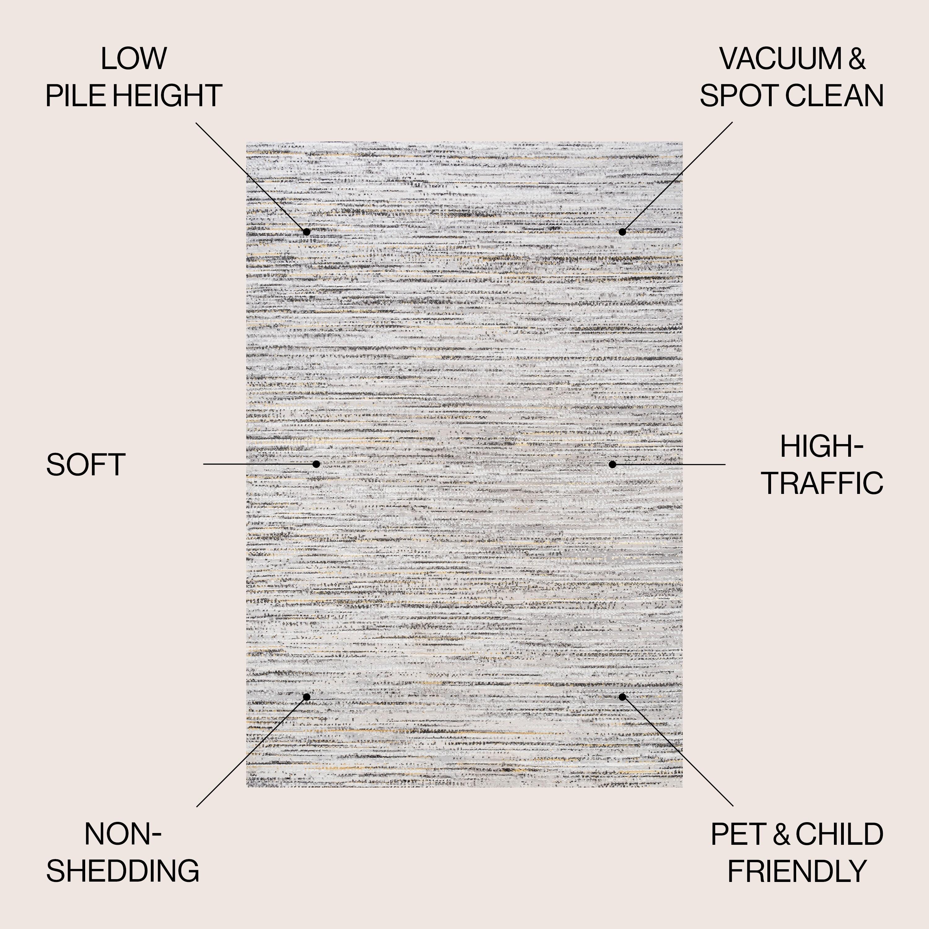 5'x8' Loom Modern Strie'  Area Rug, Gray/Black - JONATHAN Y