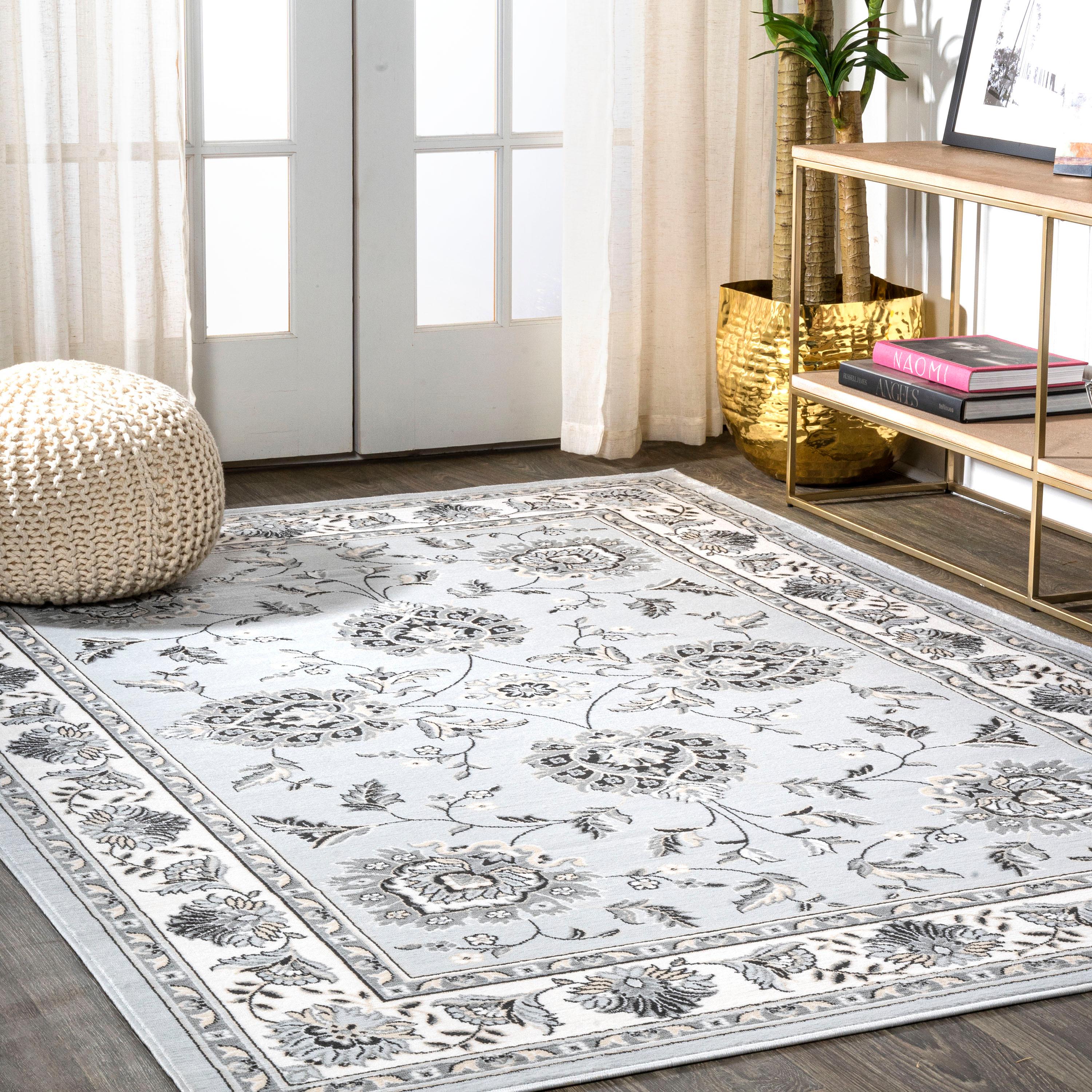 8'x 10' Cherie French Cottage Area Rug, Light Gray/Cream - JONATHAN Y