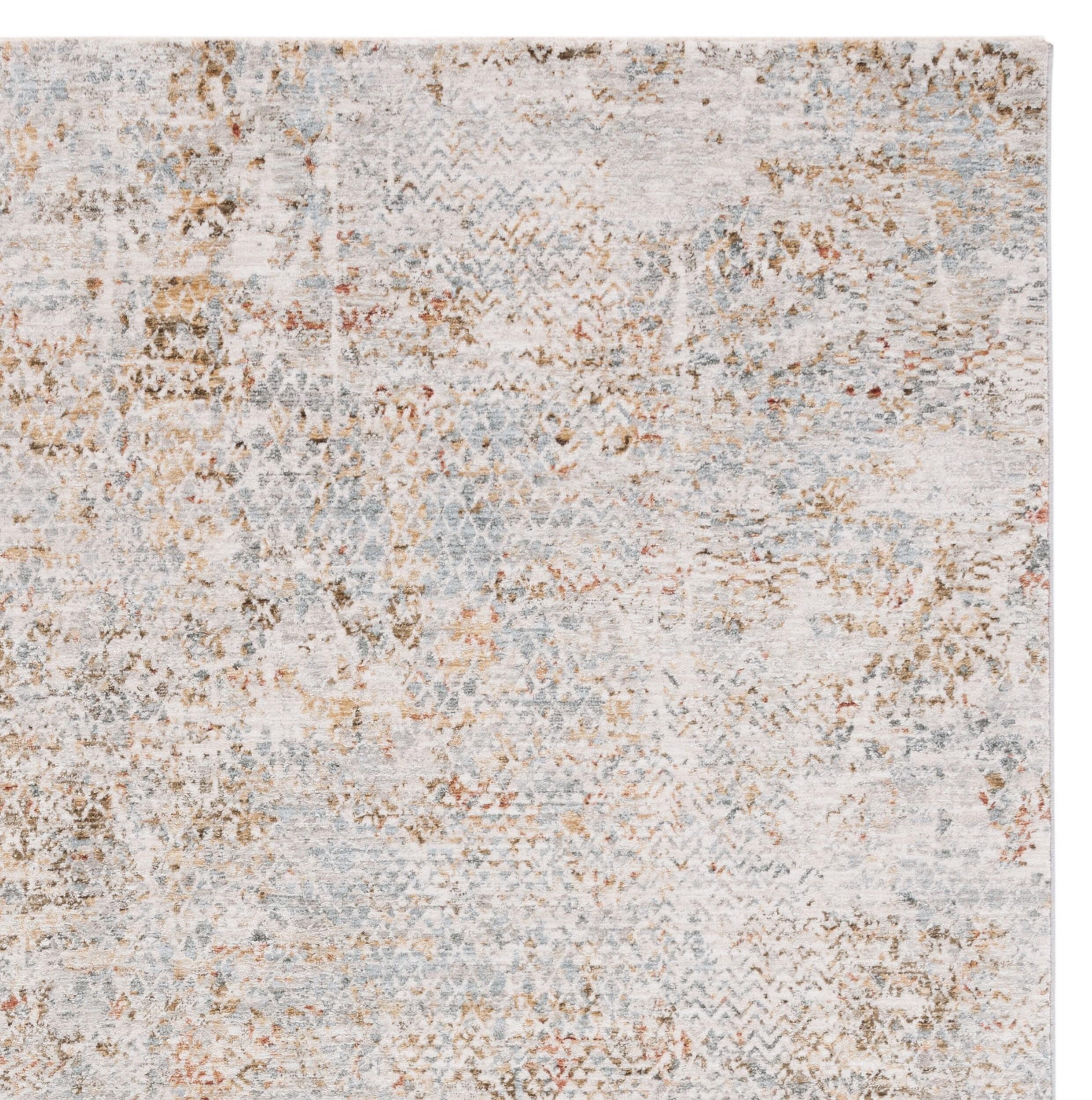Adrianna ADN206 Machine Made Indoor Area Rug - Blue/Gold - 4'x6' - Safavieh