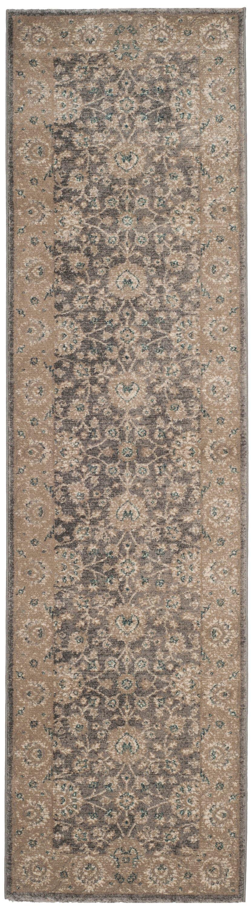 Sofia SOF330 Power Loomed Indoor Runner Rug - Light Grey/Beige - 2'2"x10' - Safavieh.