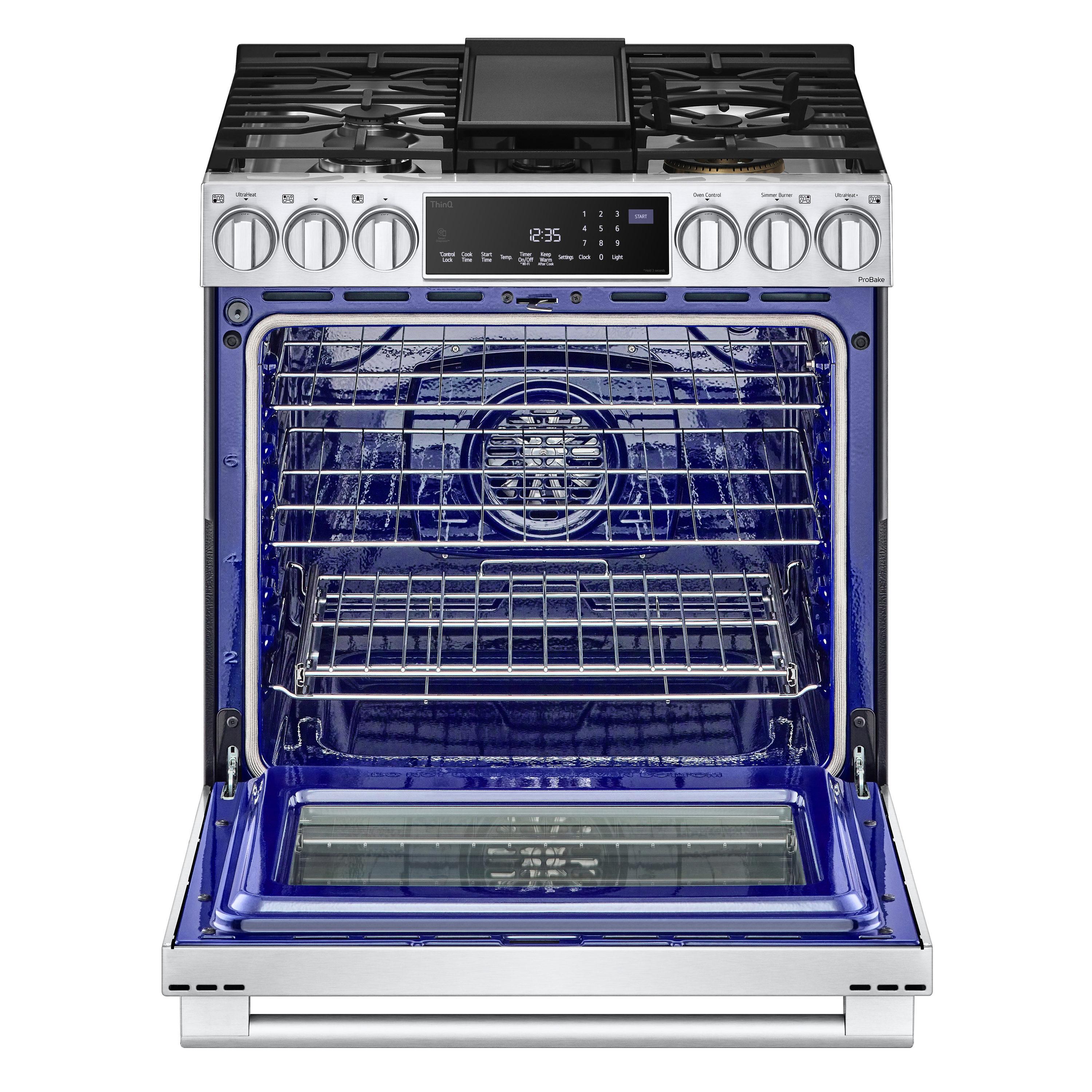 LG Studio LG STUDIO Smart Wi-Fi Dual Fuel Slide-in Range with ProBake Convection® and EasyClean®, 6.3 cu. ft. LSDS6338F