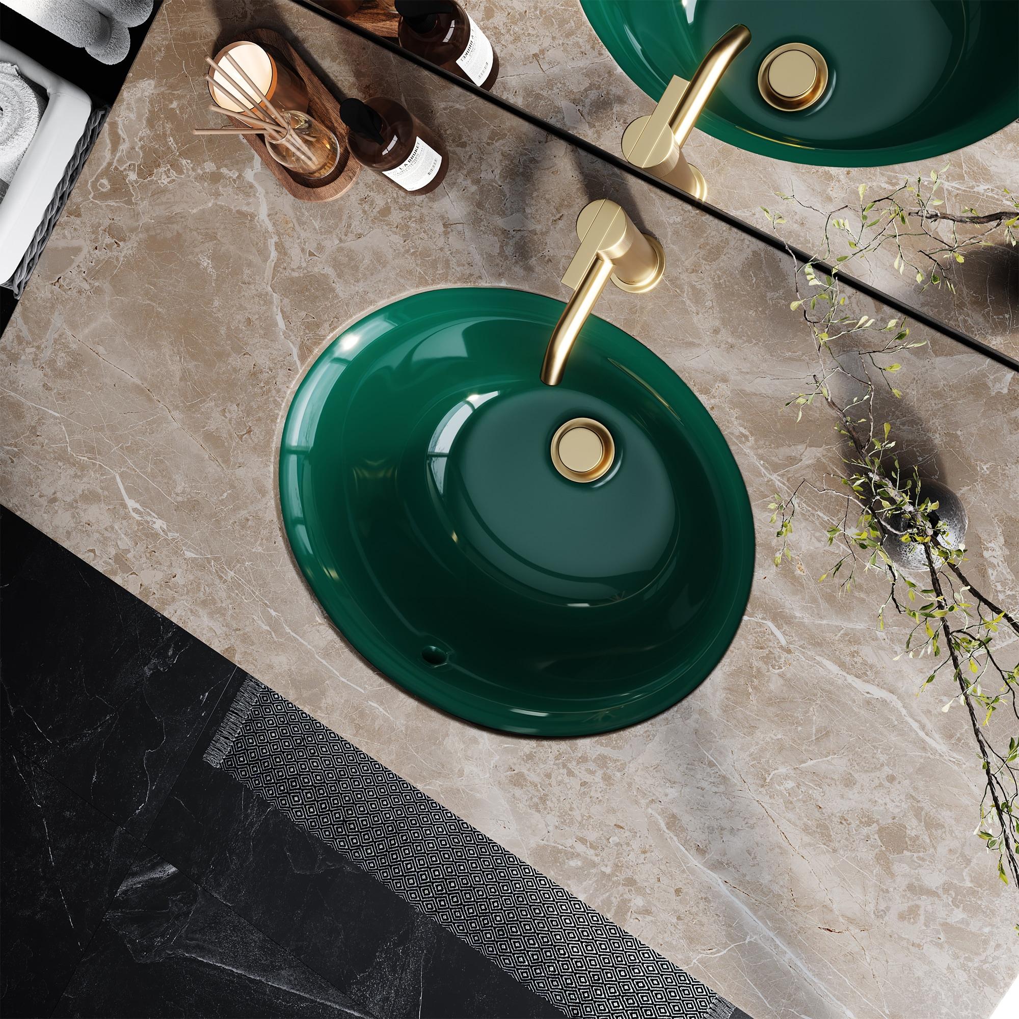 Ruvati 16 x 13 inch Undermount Bathroom Sink Oval Porcelain Ceramic with Overflow