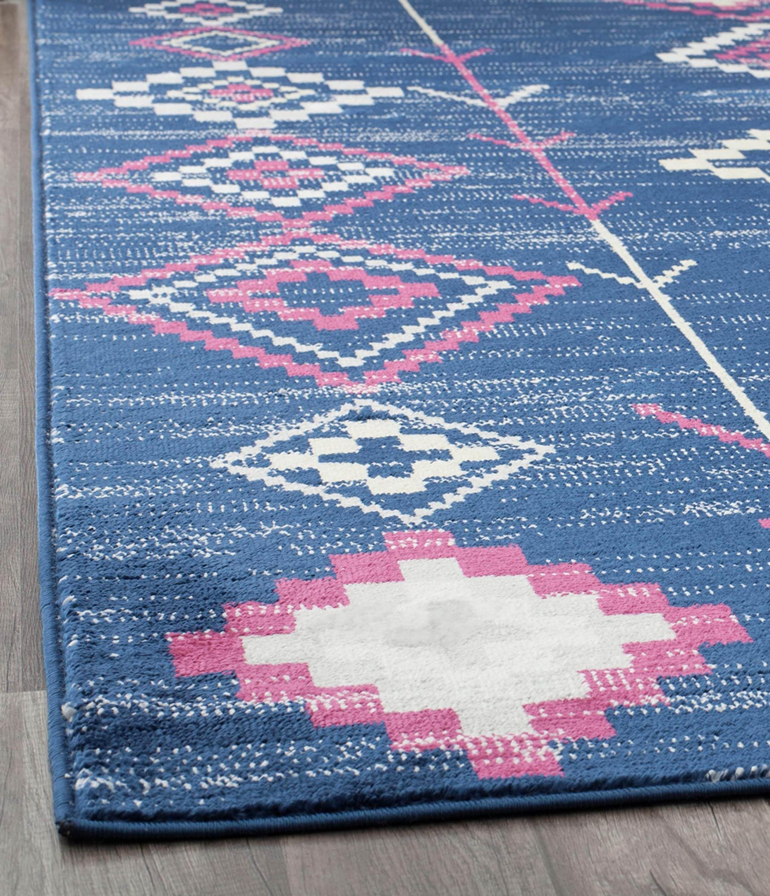 Bodrum Tribal Native Navy Area Rug