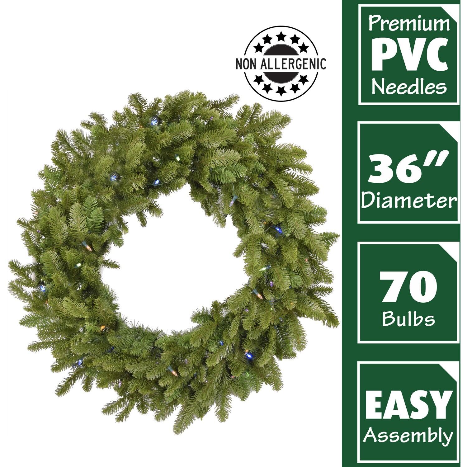 Fraser Hill Farm Foxtail Pine Faux Lighted Wreath
