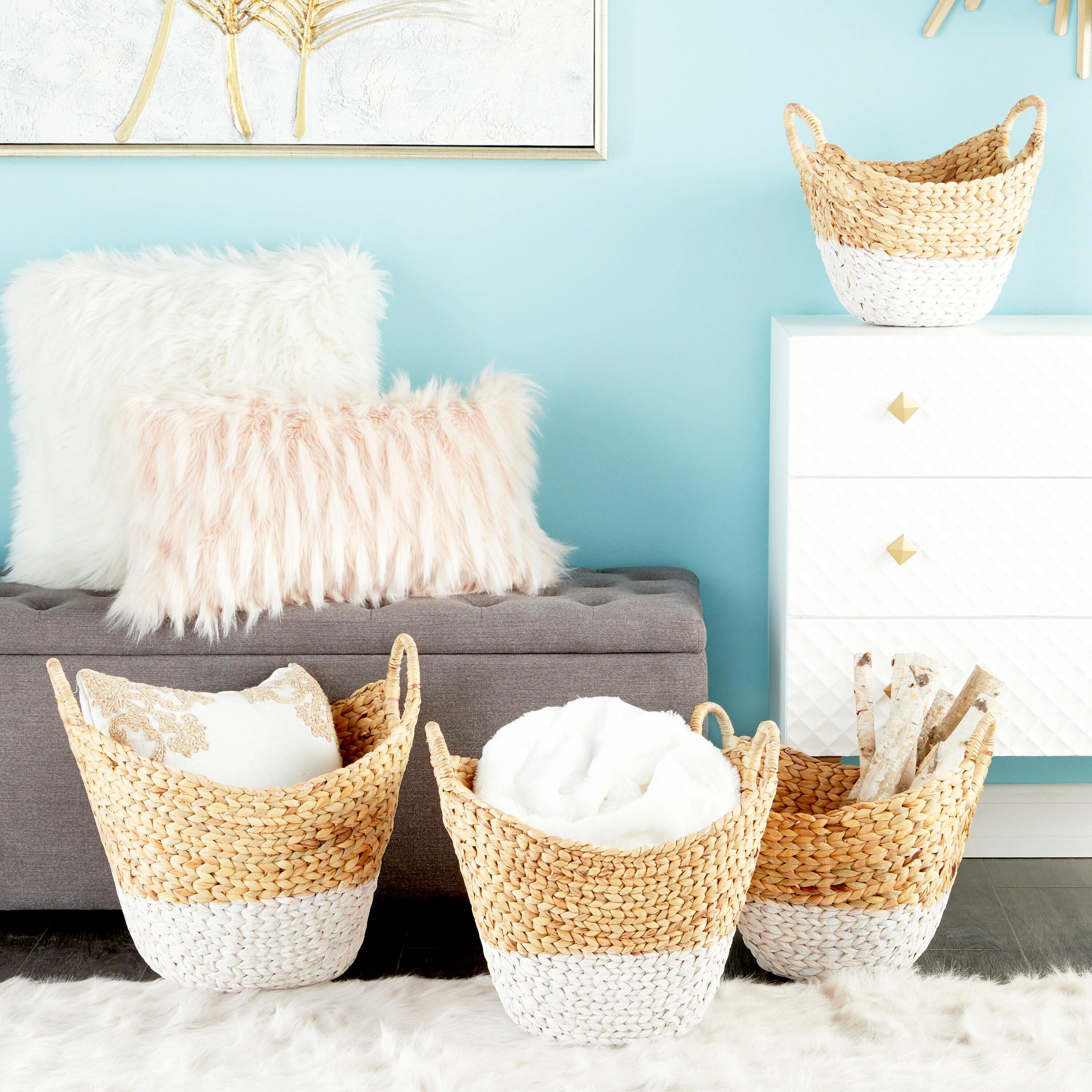 Dip-Dyed 4 Piece Wicker Basket Set