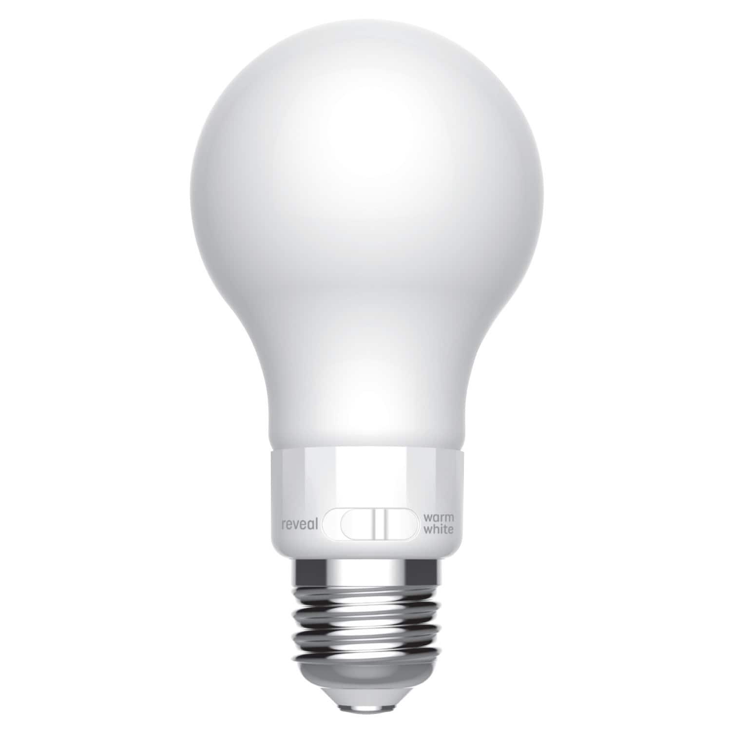 GE 4pk 40W Color Select A19 LED Light Bulbs: Warm White, 5W, Dimmable, 3000K, 450 Lumens, E26 Base, 13.7-Year Life