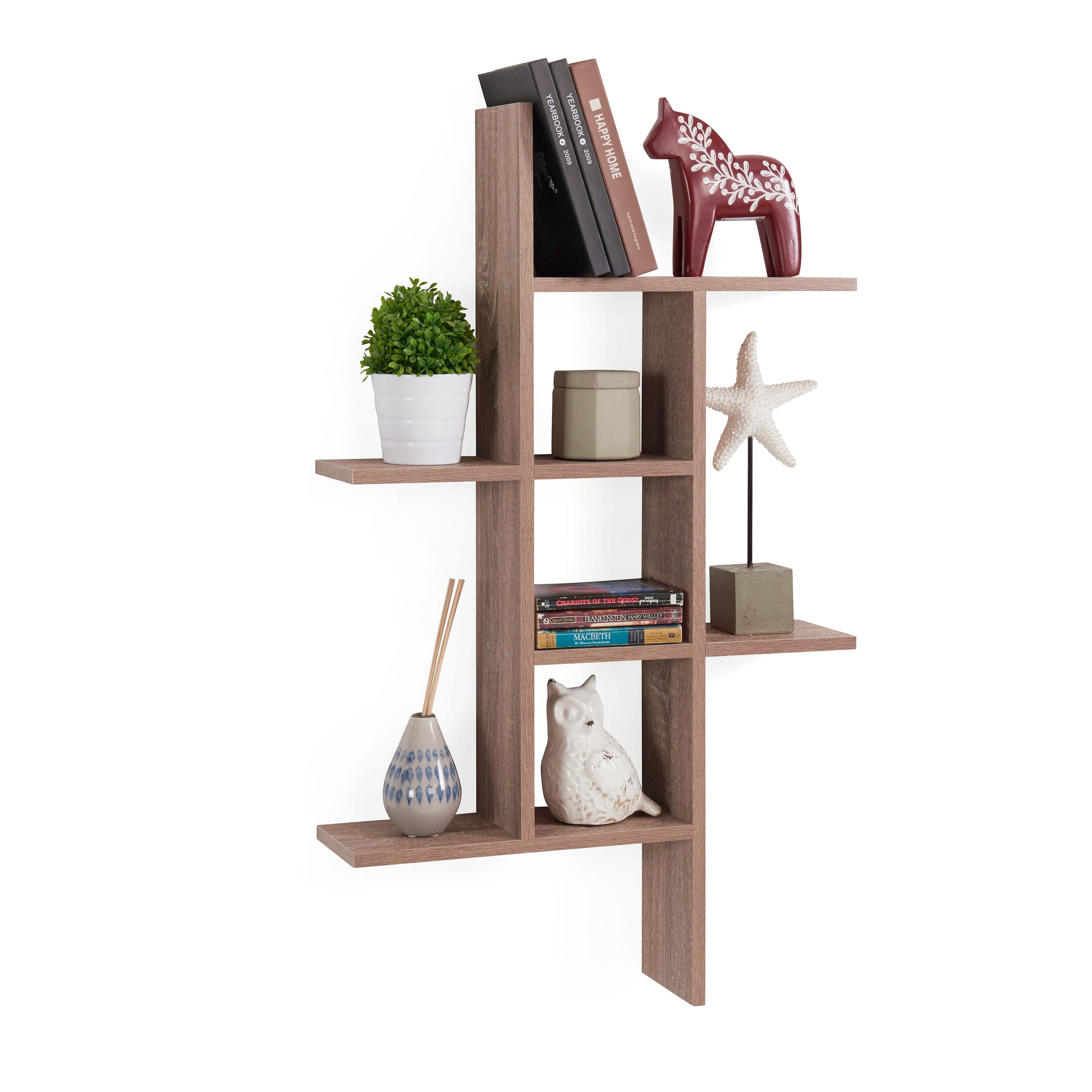 40" x 24" Cantilever Wall Shelf Weathered Oak - Danya B.: Modern Laminated MDF Floating Display