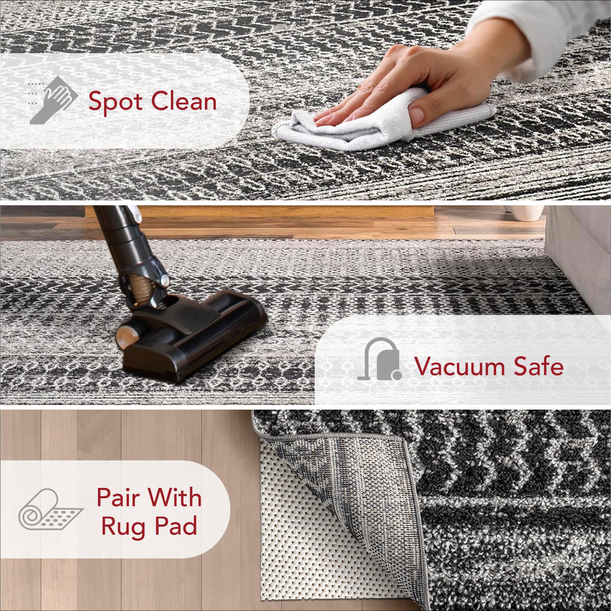 Nuloom Nova Striped 5x7 Indoor Area Rug for Living Room Bedroom Dining Room Kitchen, Dark Grey/Ivory