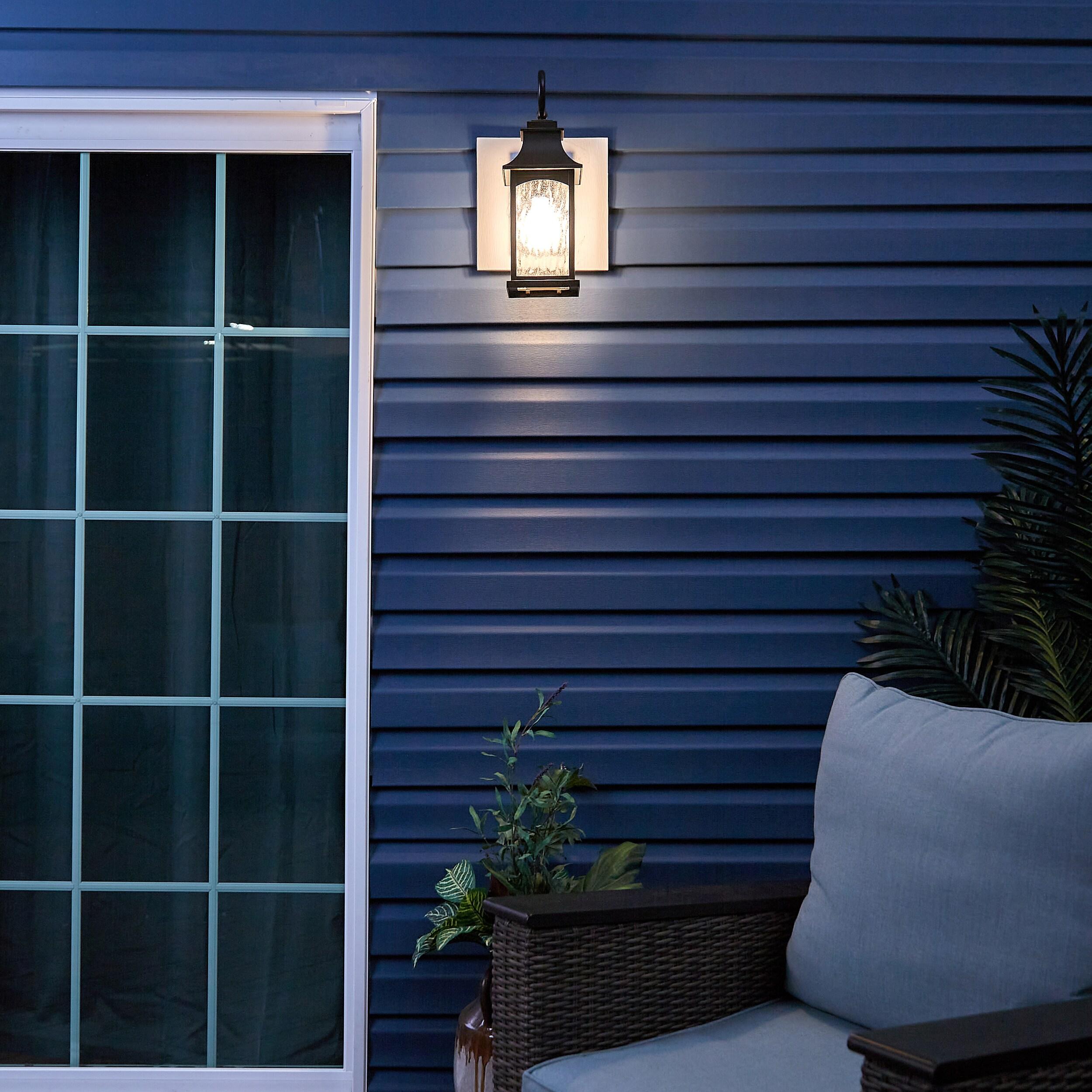Progress Lighting Maison 1-Light Outdoor Wall Lantern in Oil Rubbed Bronze with Clear Water Seeded Glass