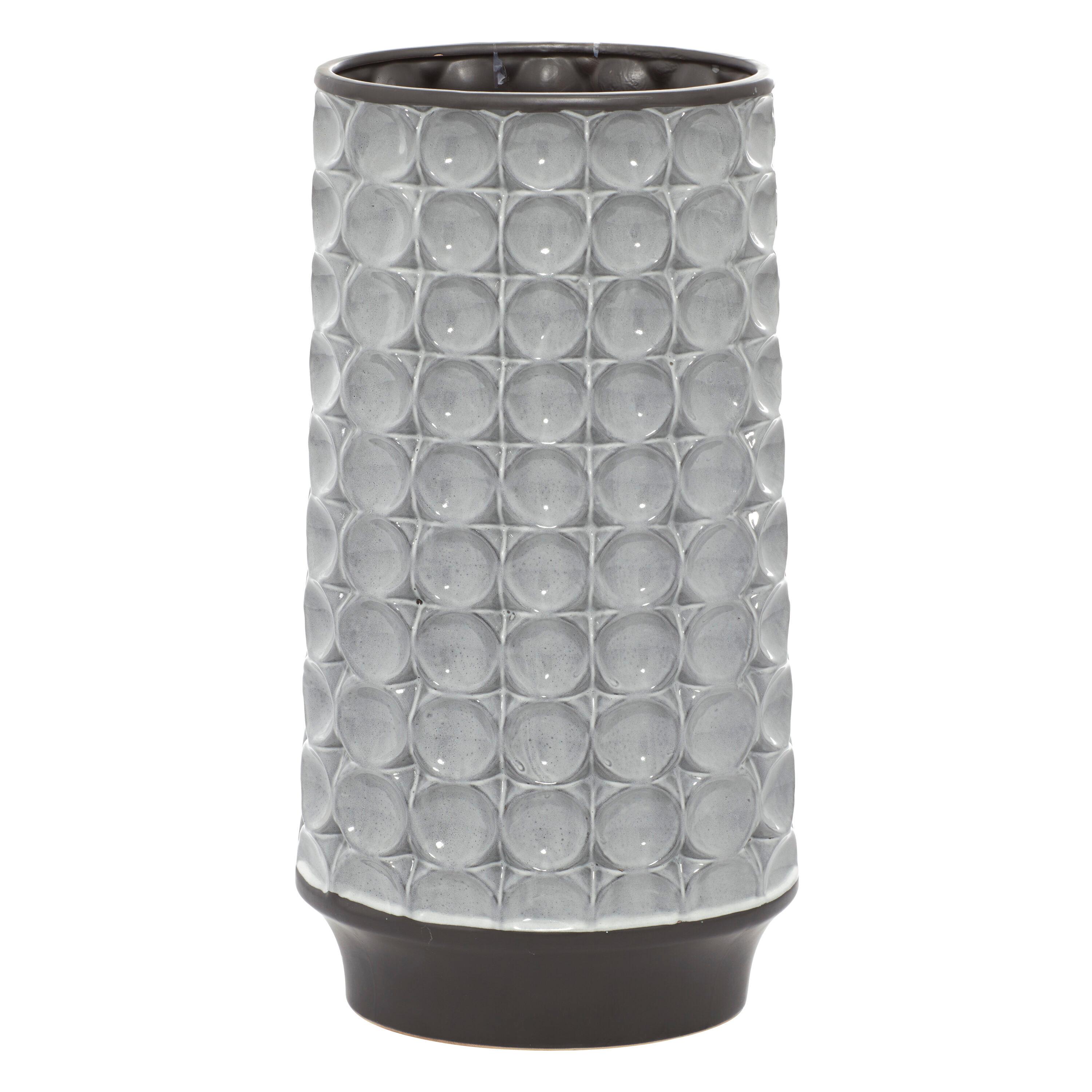 DecMode 18" Silver Ceramic Vase